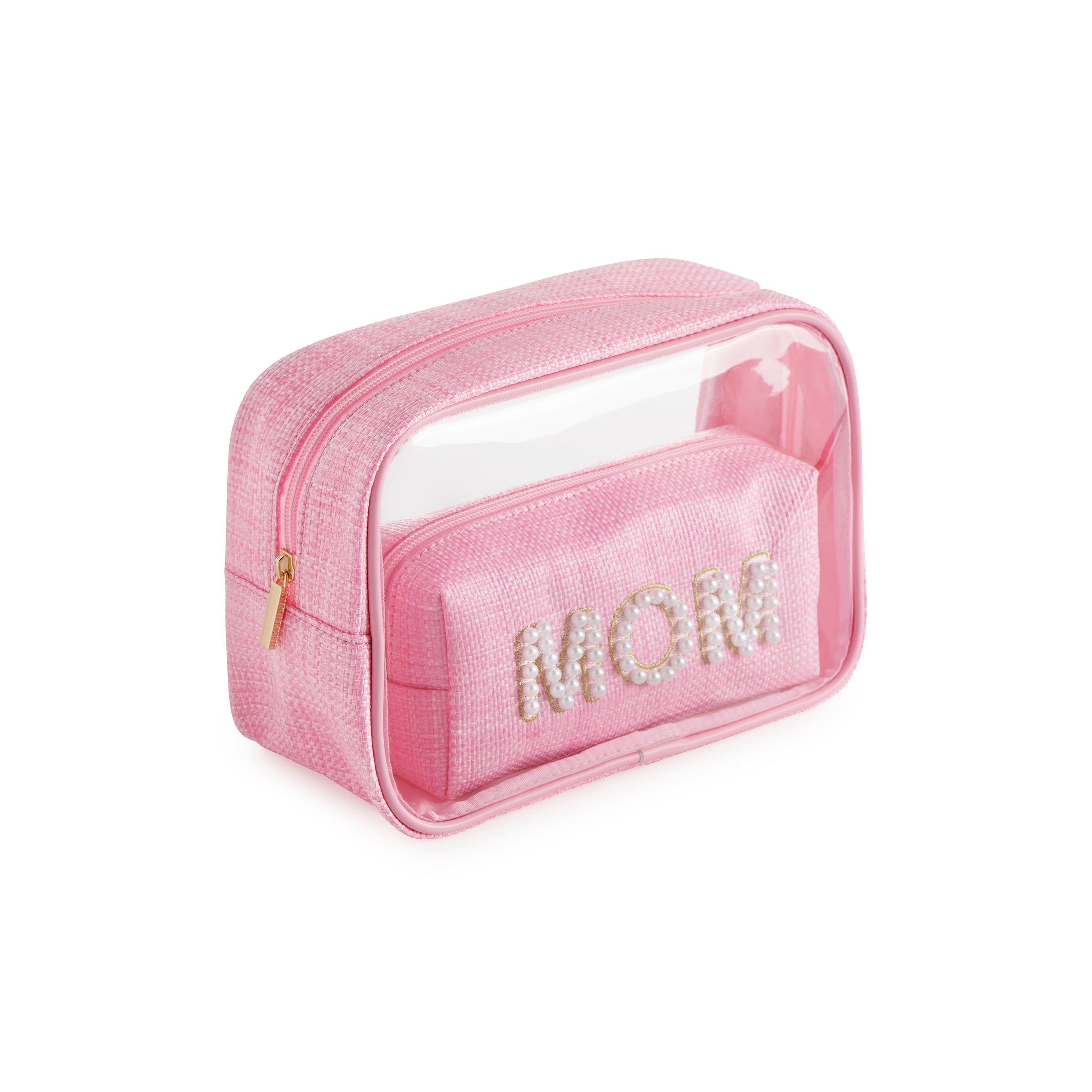Shiraleah "Mom" Set Of 2 Cosmetic Cases in Pink - Fairley Fancy