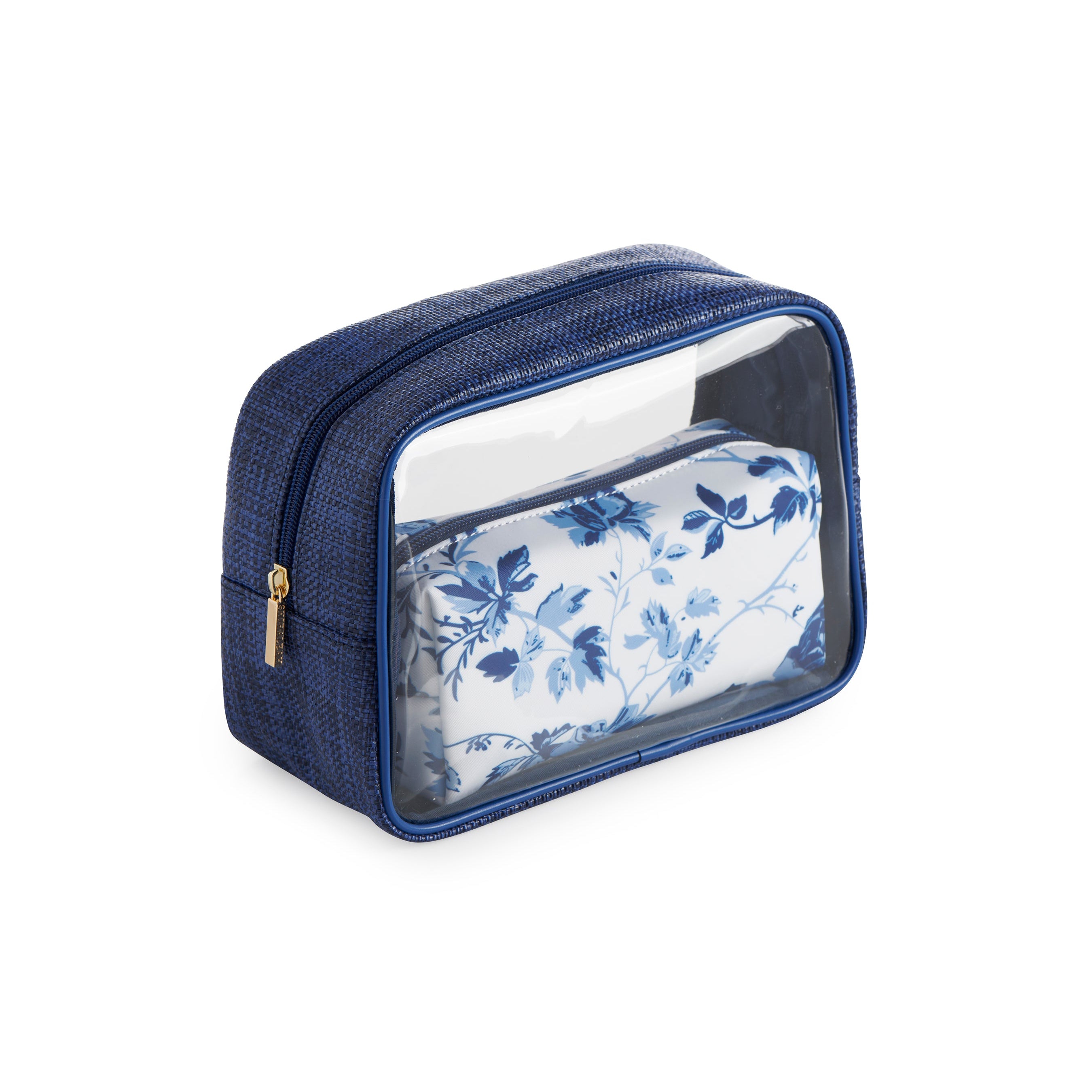 Pretty Set of 2 Cosmetic Cases in Blue - Fairley Fancy