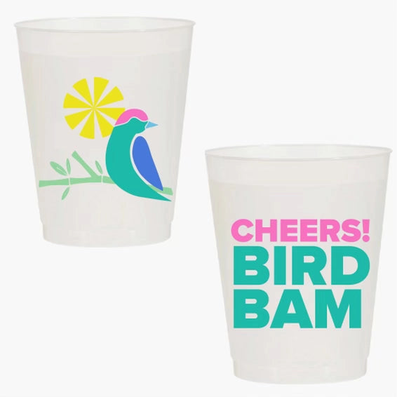 “Cheers Bird Bam” Shatterproof Cups - Fairley Fancy