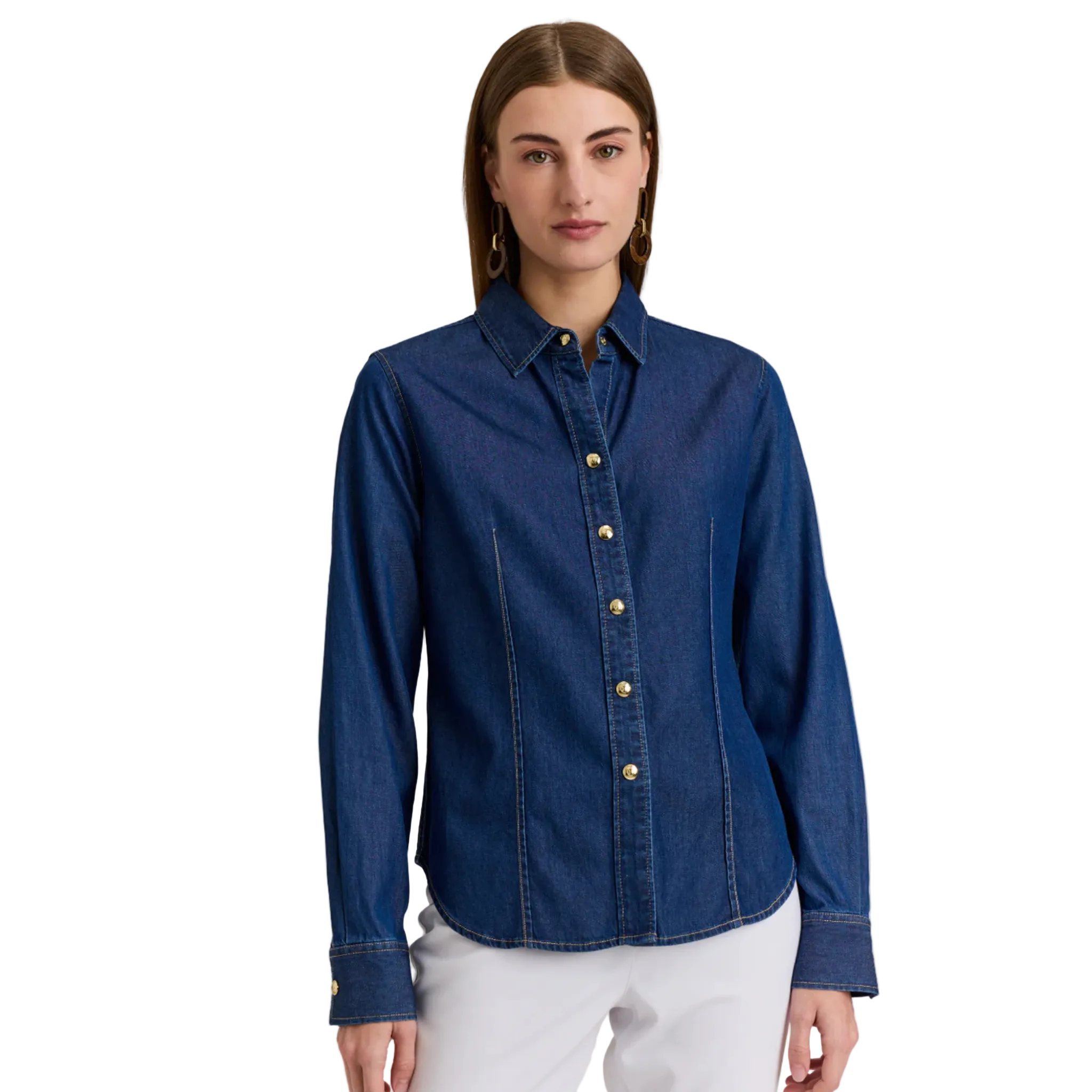 Stevie Long Sleeve Denim Shirt - Fairley Fancy