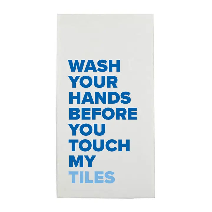 "Wash Your Hands Before You Touch My Tiles" Mahjong Guest Towels - Fairley Fancy