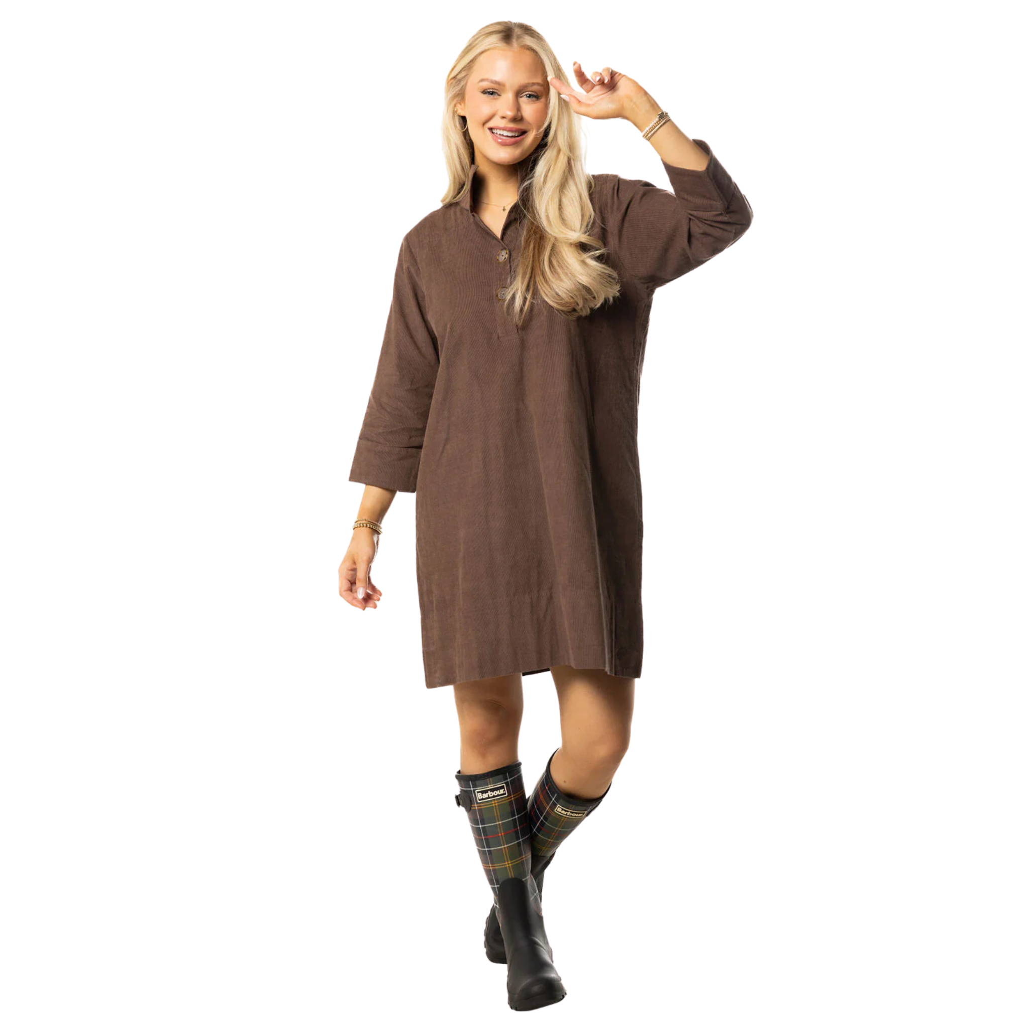 Arden Dress in Chocolate Cord-Fairley Fancy