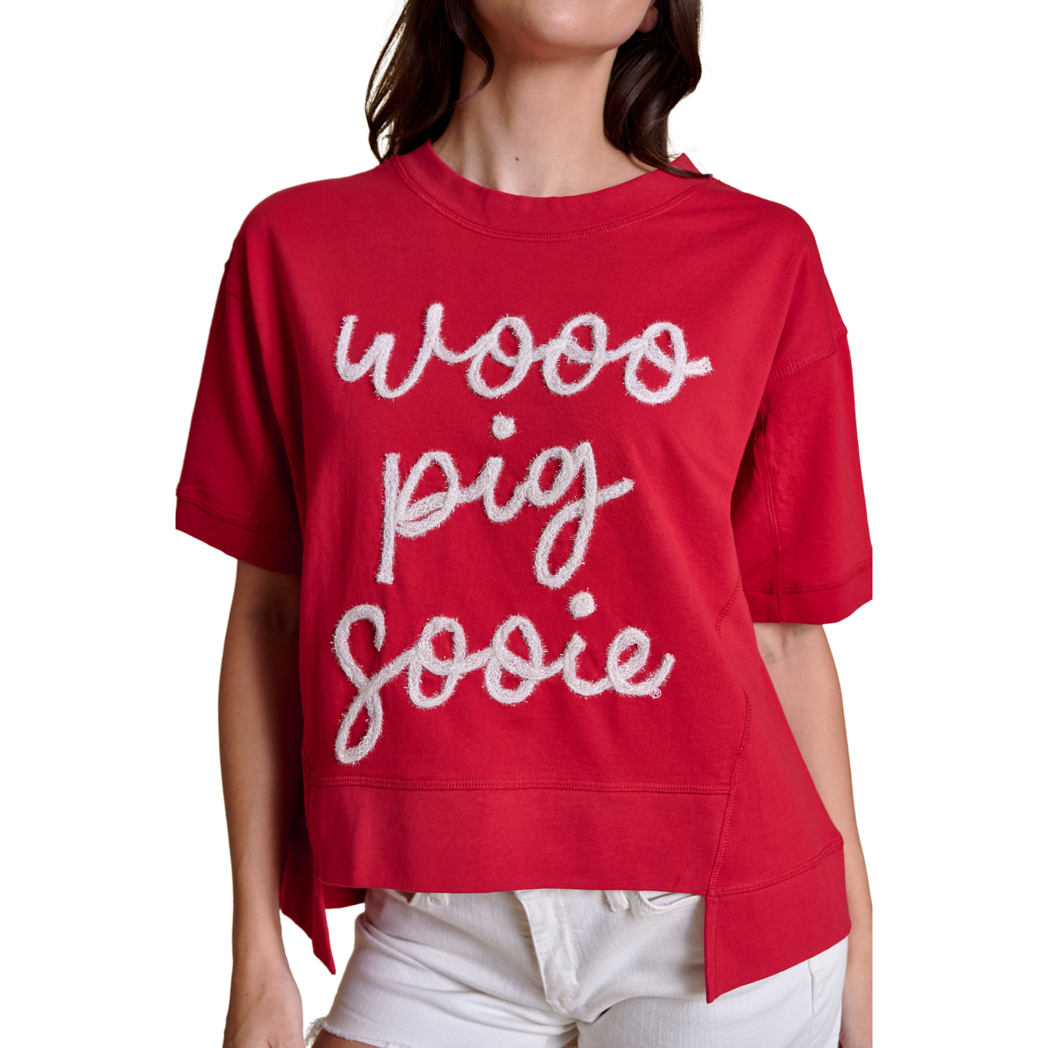 Arkansas Glitter Script Boxy Top-Fairley Fancy