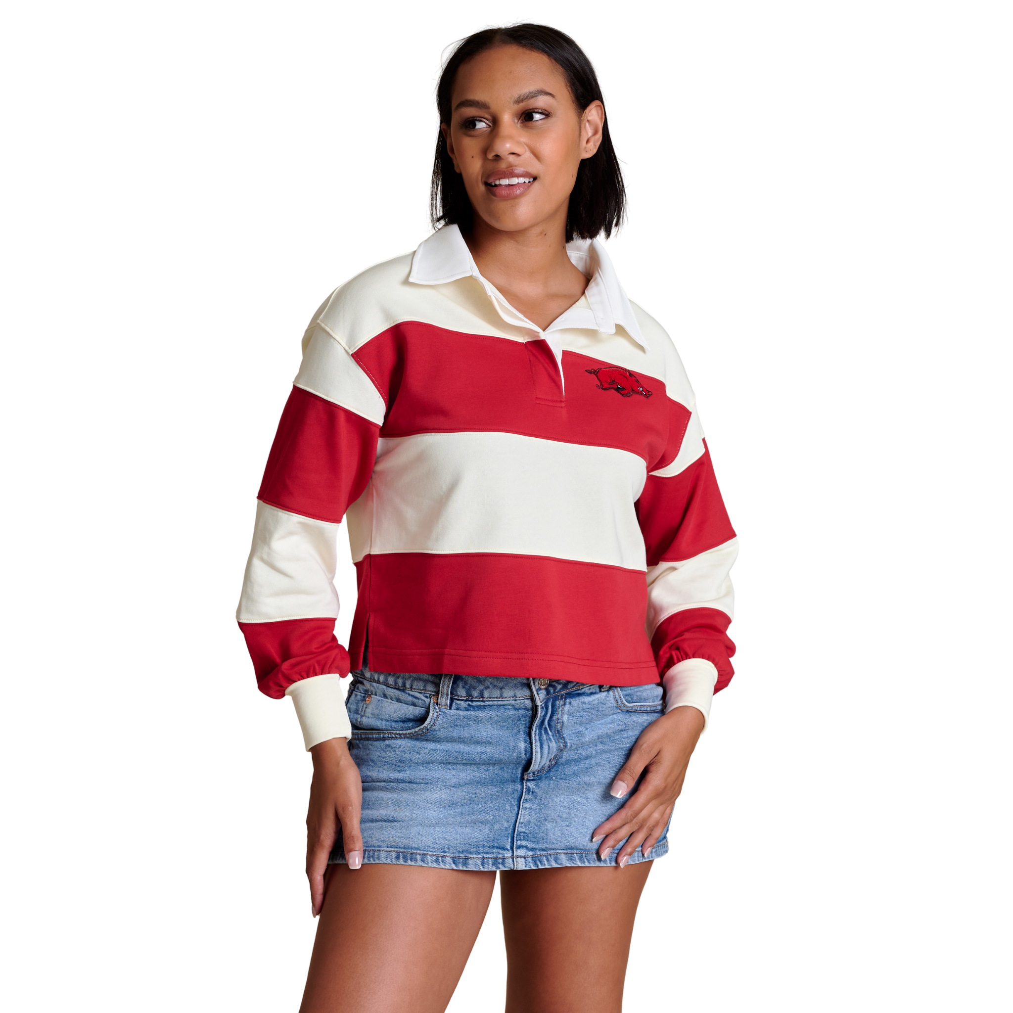 Arkansas Long Sleeve Rugby Top-Fairley Fancy