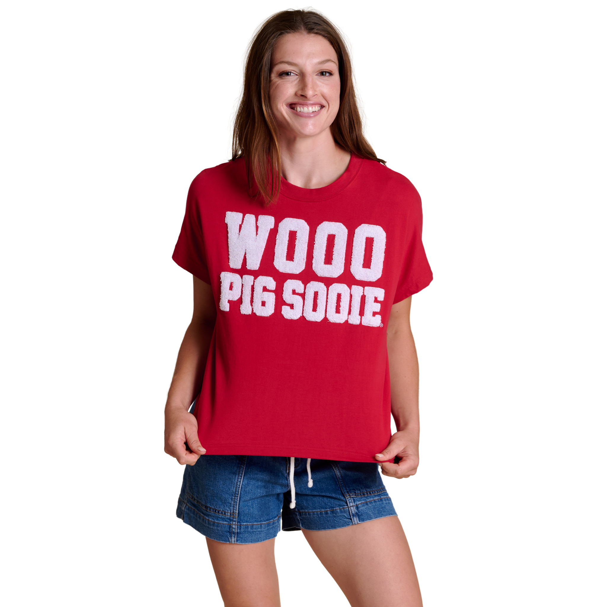 Arkansas Woo Pig Boxy Tee-Fairley Fancy