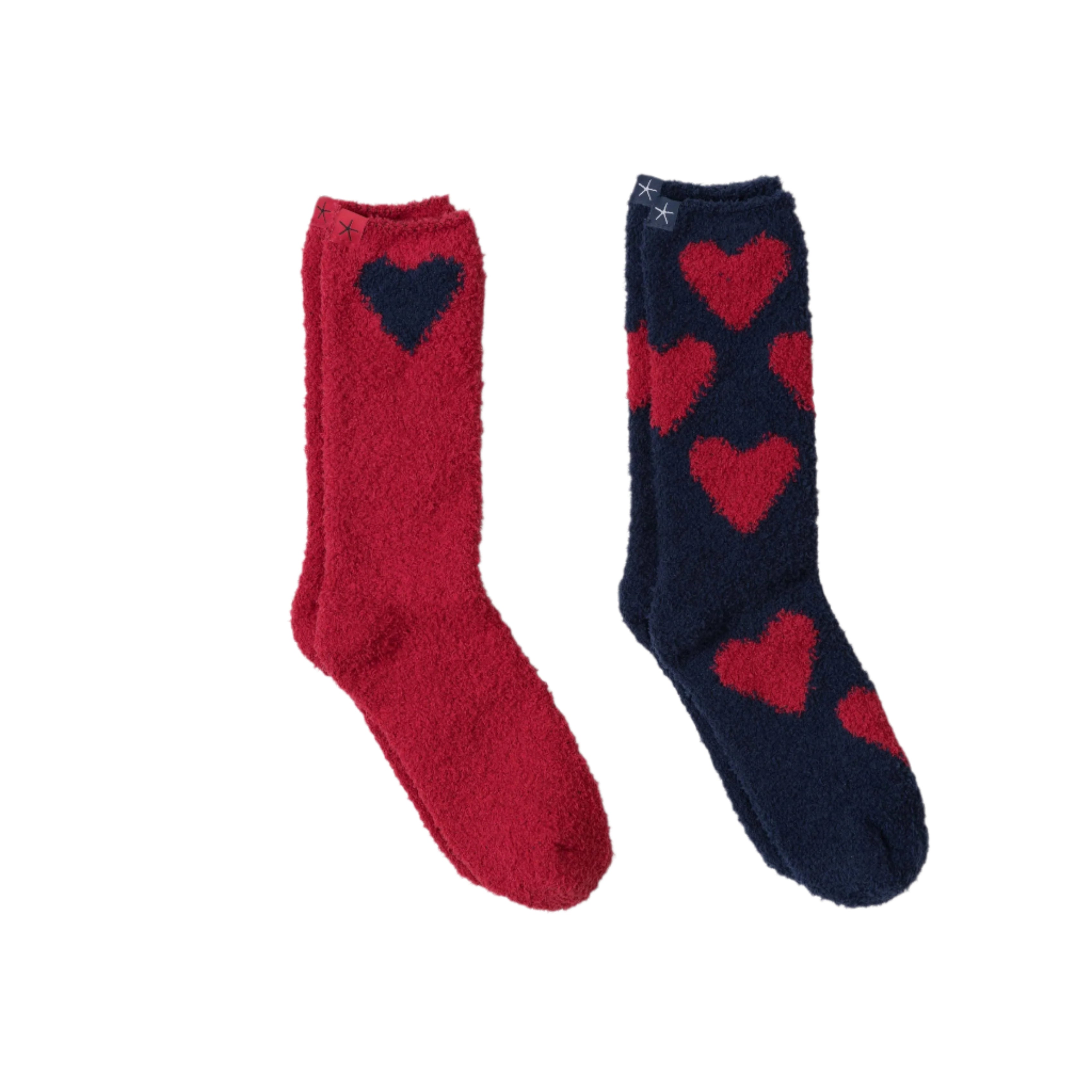 CozyChic® Youth Heart Sock Set, Set of 2 - Fairley Fancy