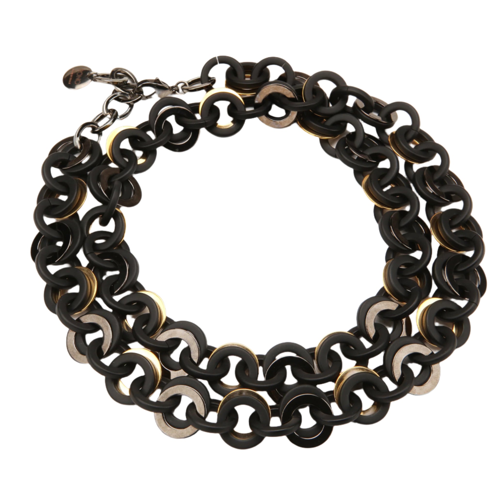 Barile Sea Chain Necklace in Matte Black - Fairley Fancy1