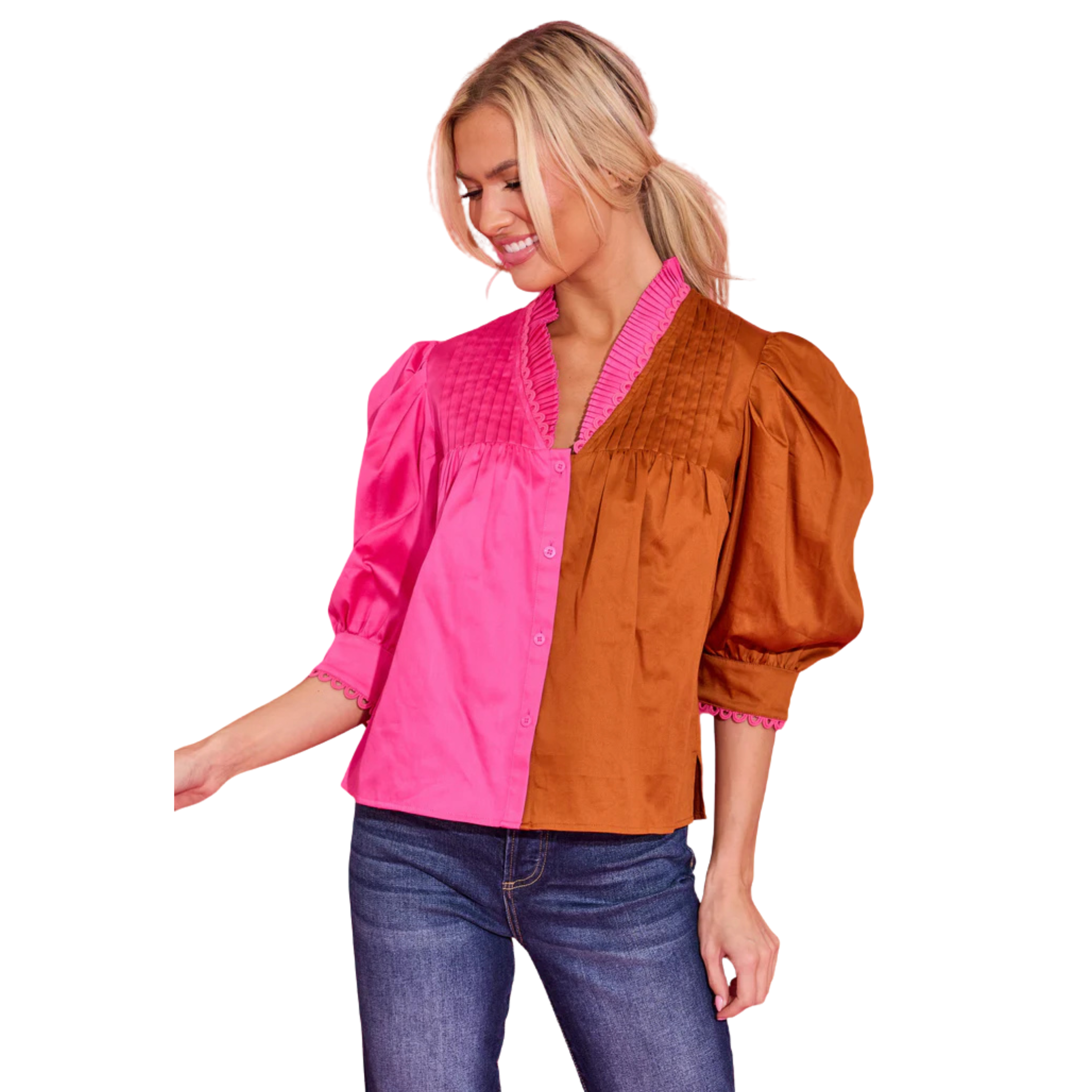Blake Top in Color Block-Fairley Fancy