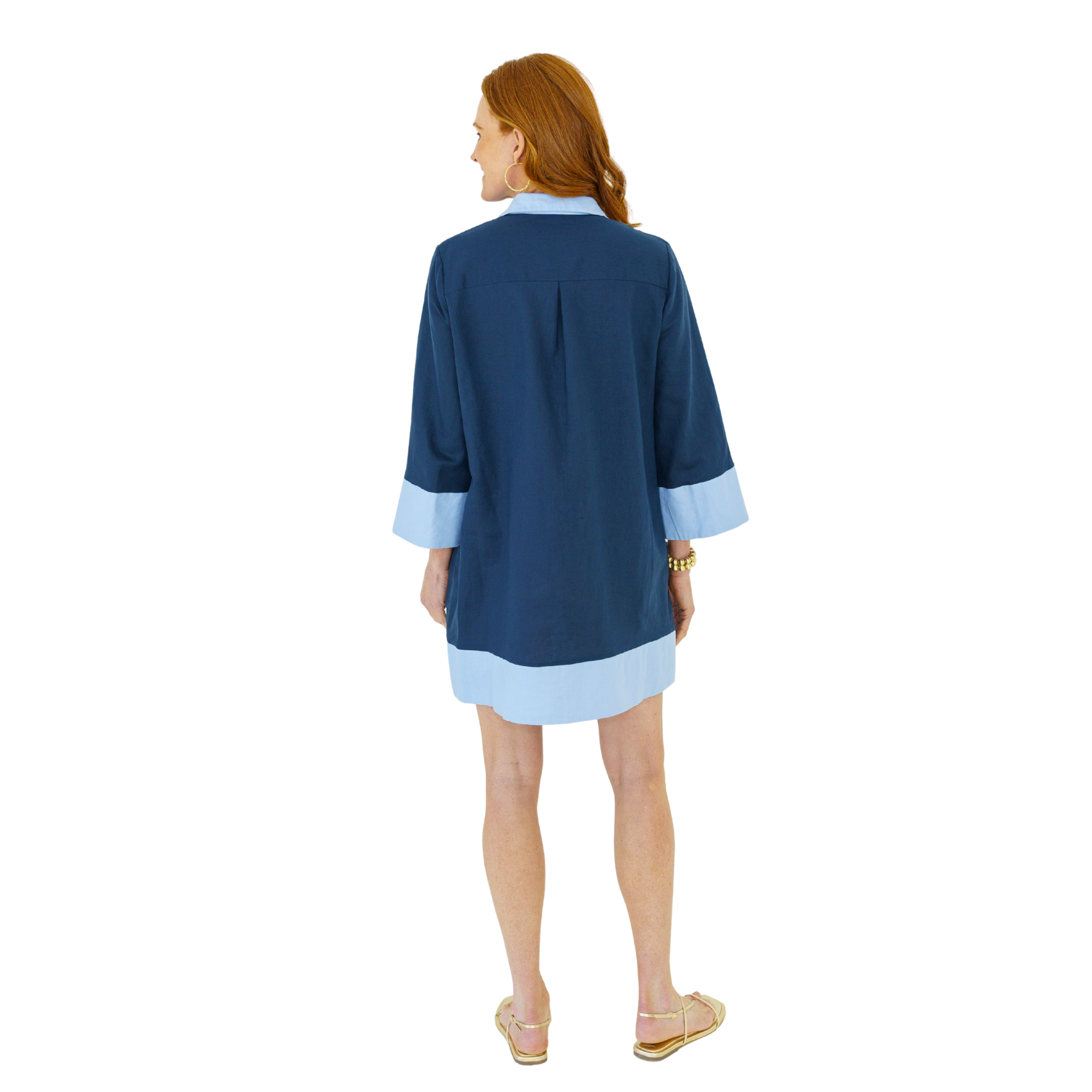 Carrie Dress Short in Navy-Fairley Fancy