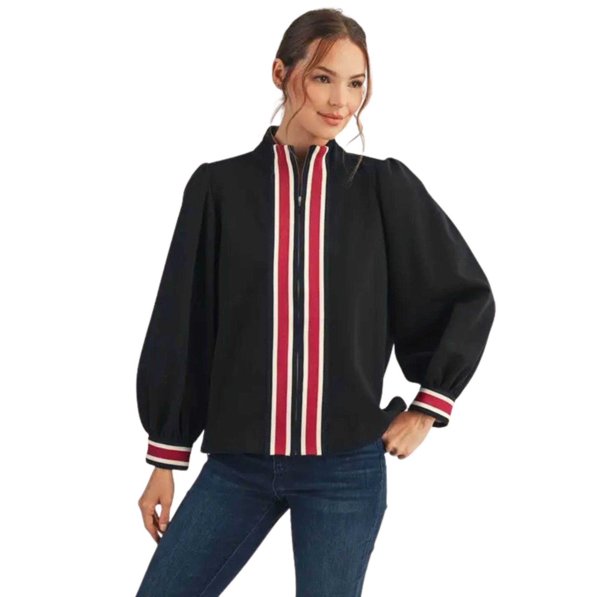 Casual Zip Up Top-Fairley Fancy