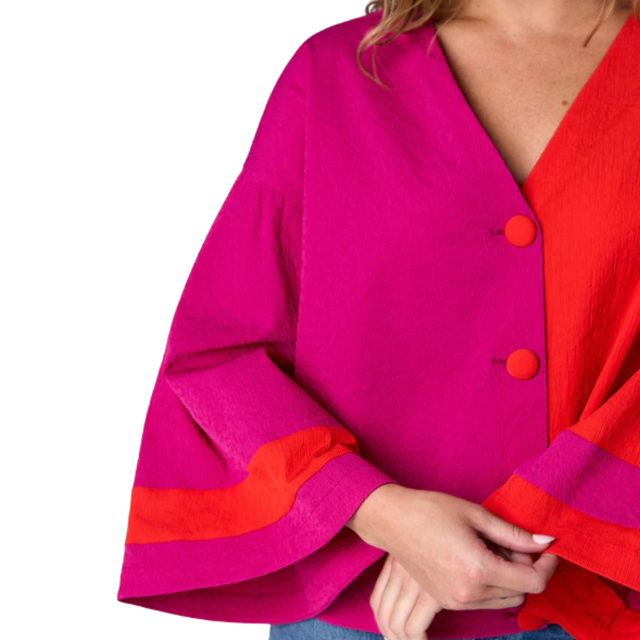 Esme Top in Sangria Colorblock-Fairley Fancy