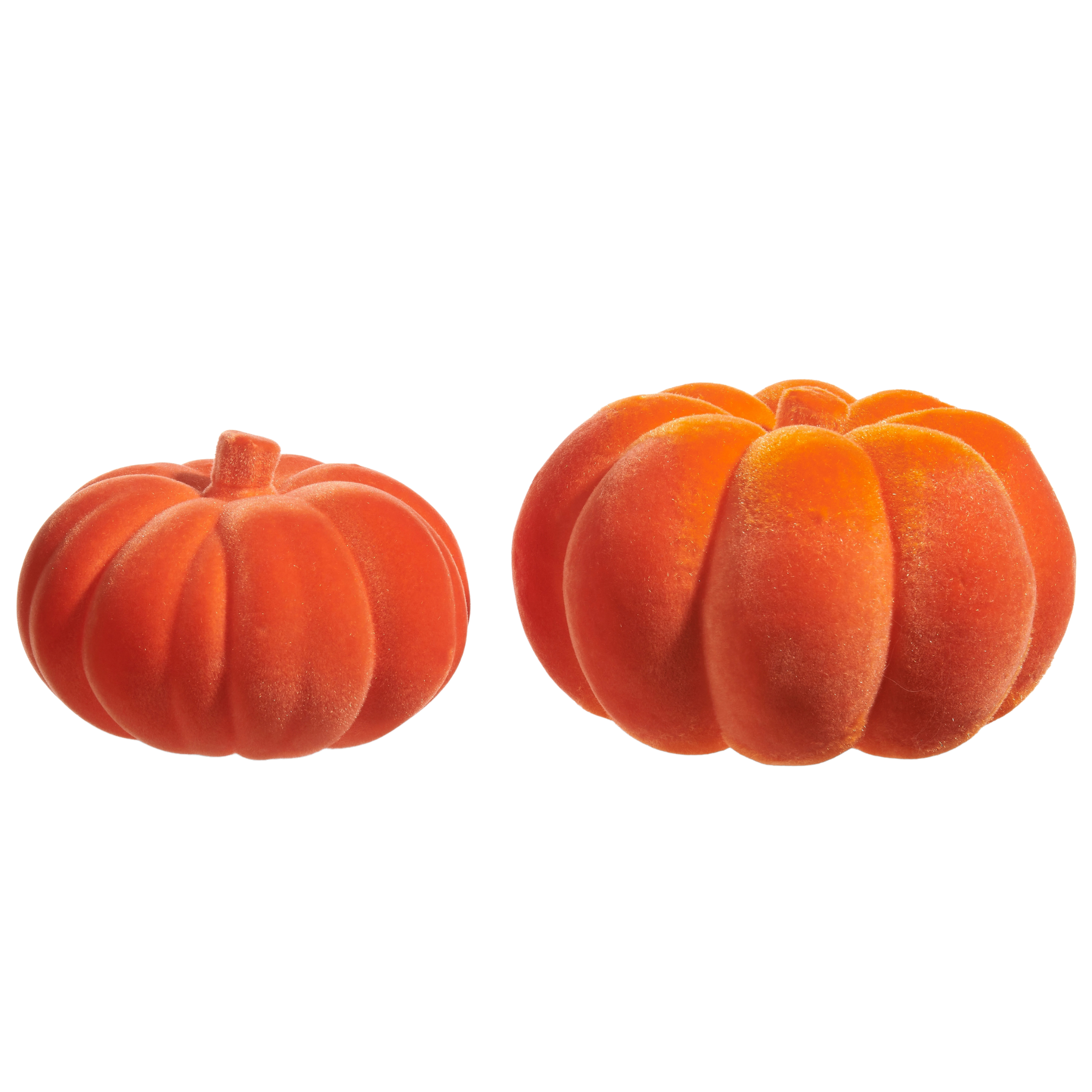 Flocked Pumpkins Set-Fairley Fancy