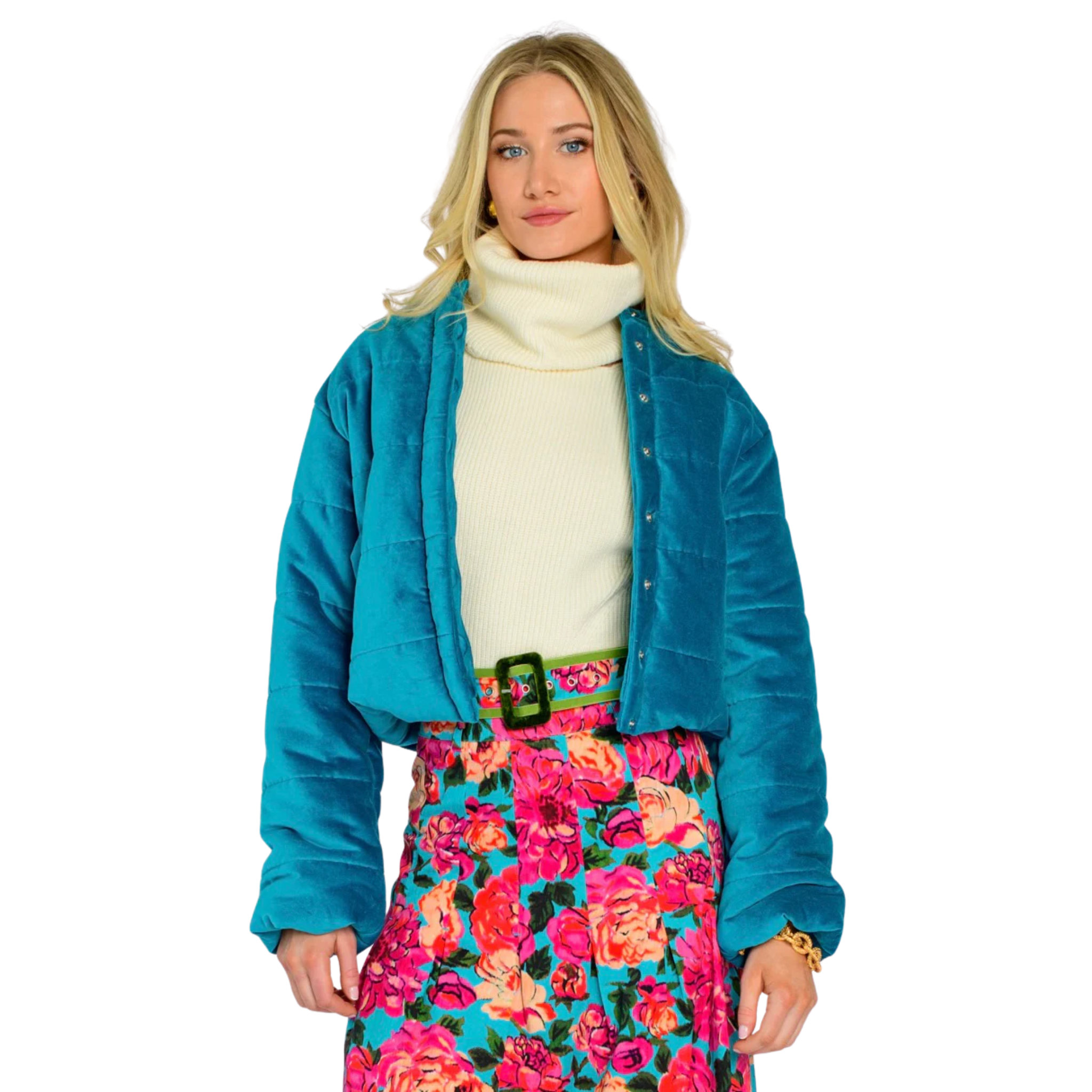 Frankie Bomber in Turquoise-Fairley Fancy