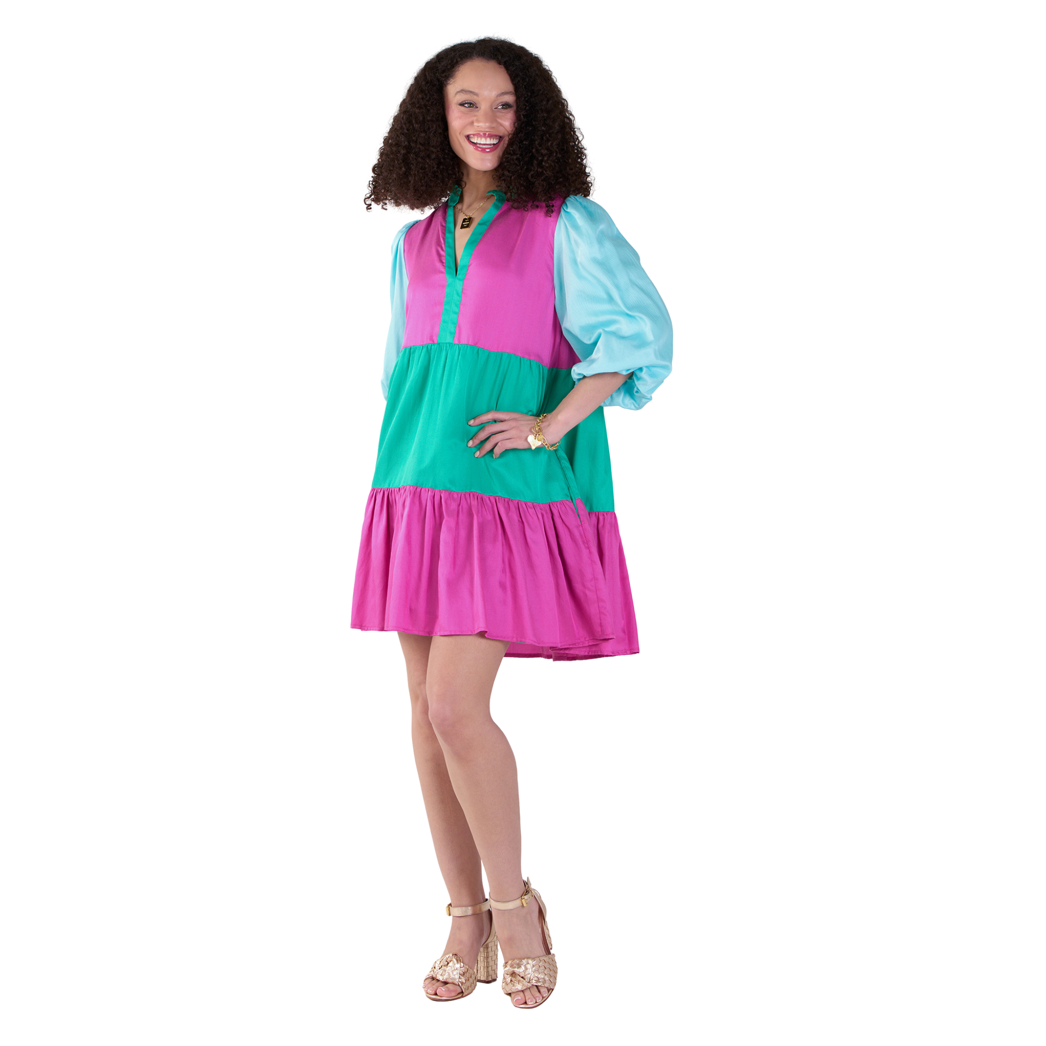 Frankie Dress in Bangle Colorblock-Fairley Fancy1