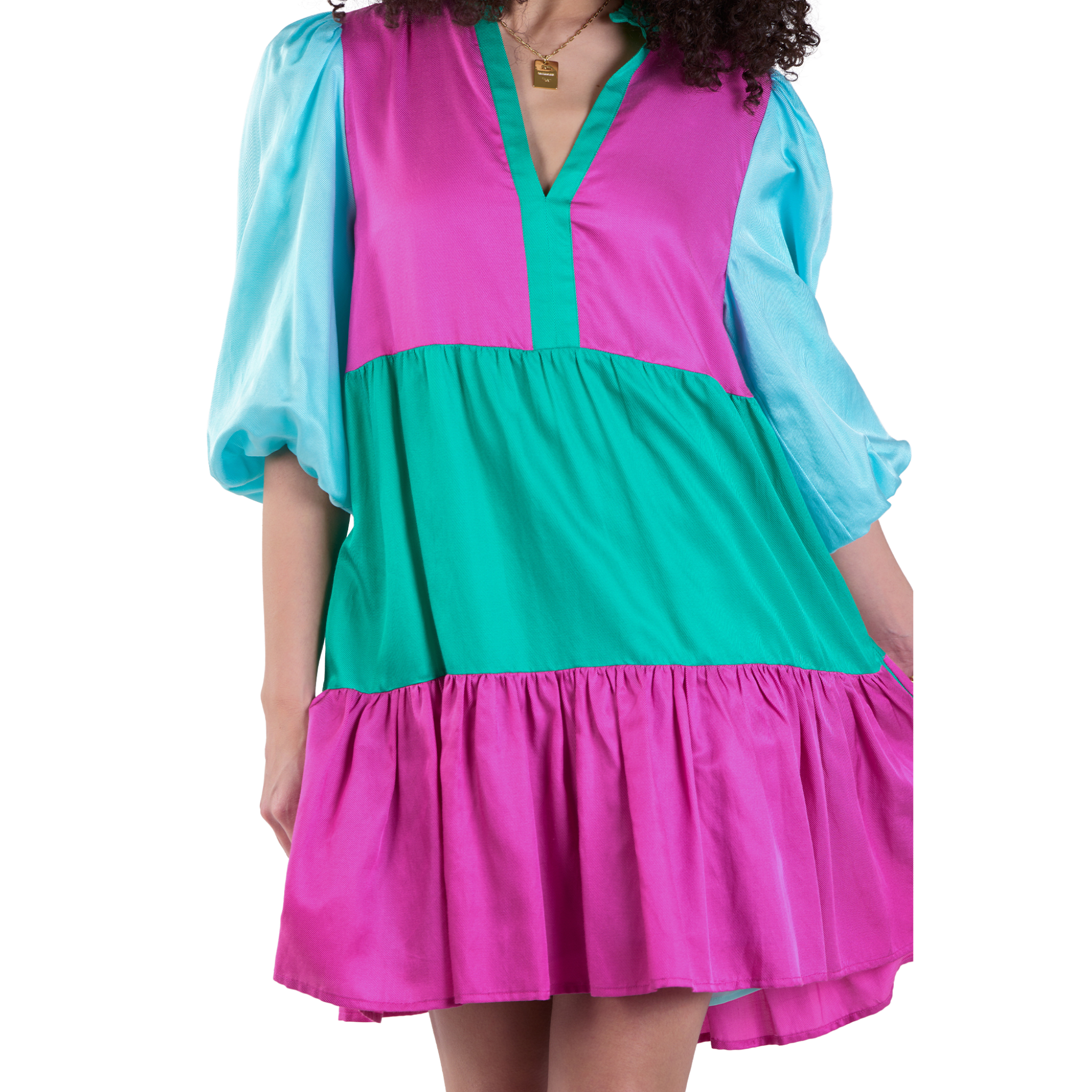 Frankie Dress in Bangle Colorblock-Fairley Fancy4
