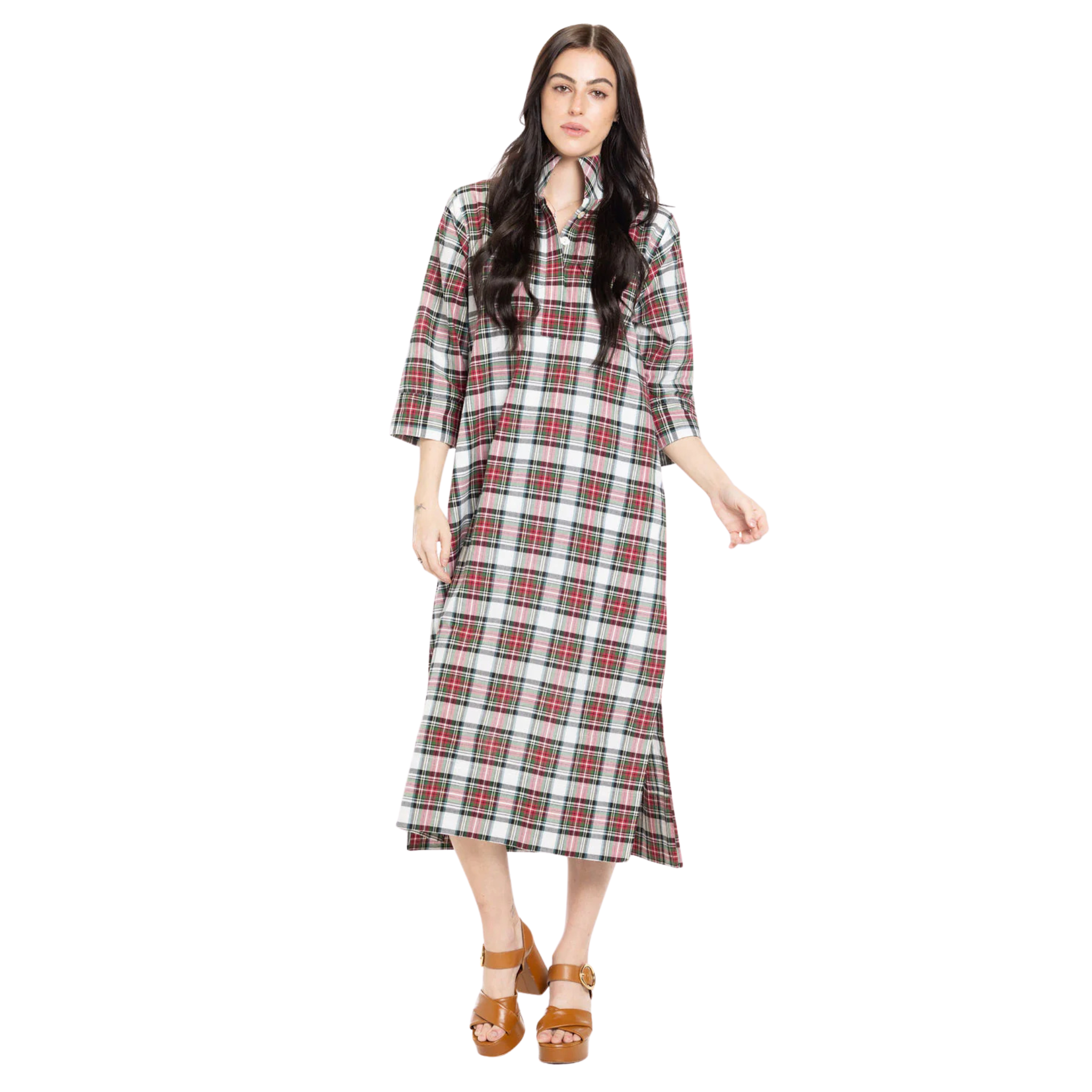 Grace Dress in Holiday Plaid-Fairley Fancy