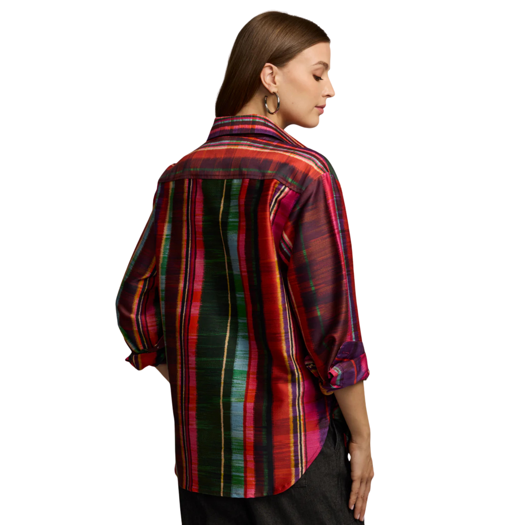 Halsey Long Sleeve Textured Stripes Print-Fairley Fancy