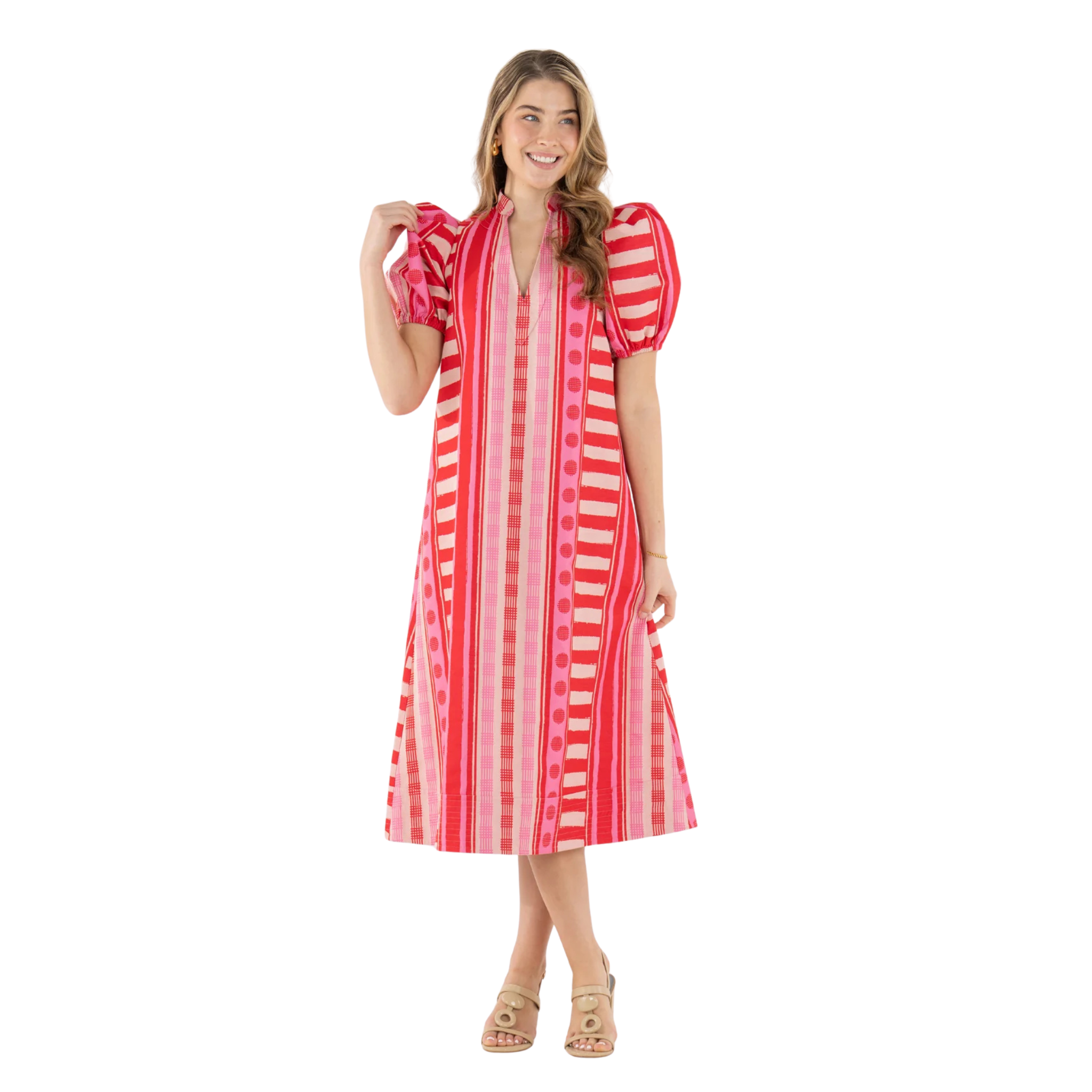Hampton Dress in Peach Jubilee-Fairley Fancy