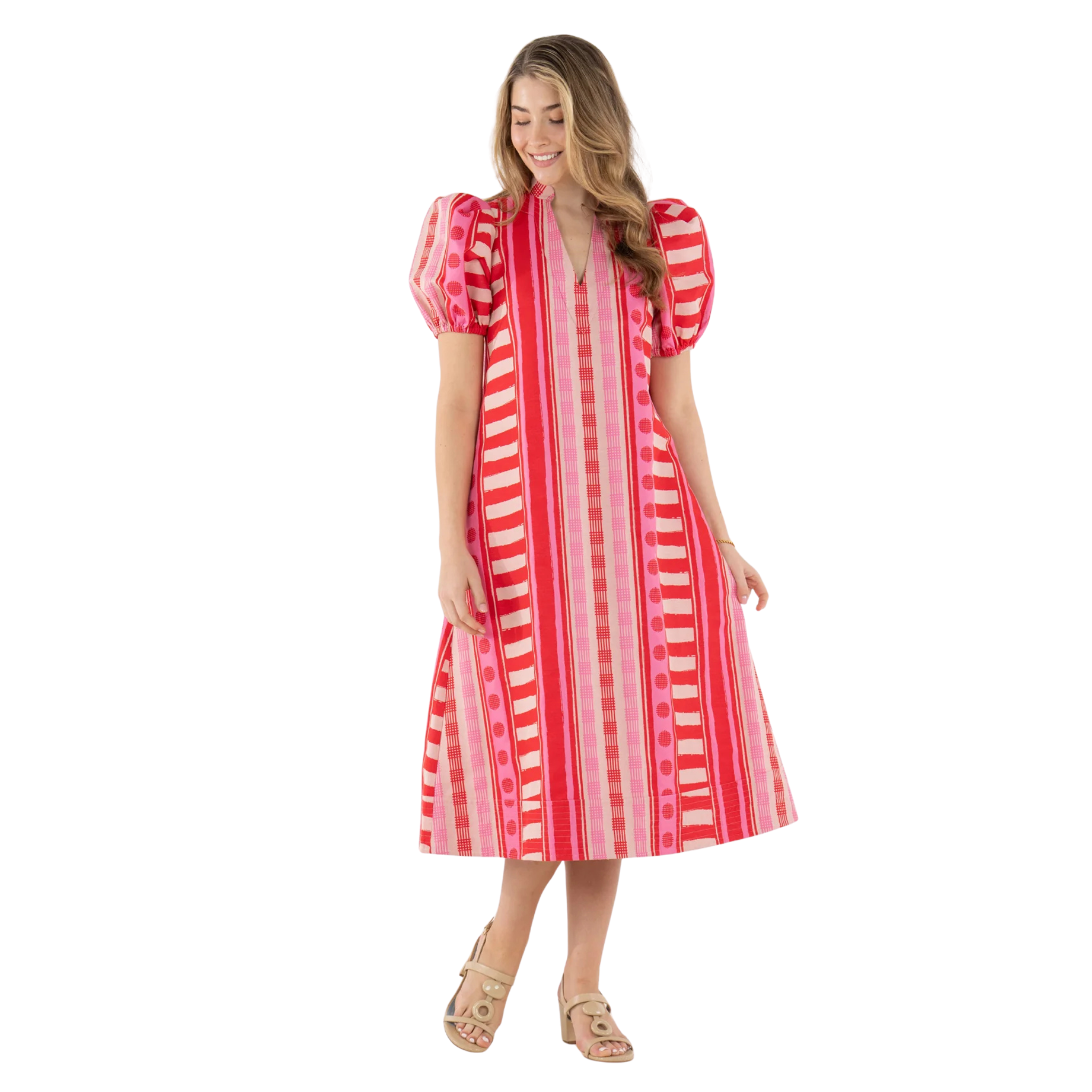 Hampton Dress in Peach Jubilee-Fairley Fancy