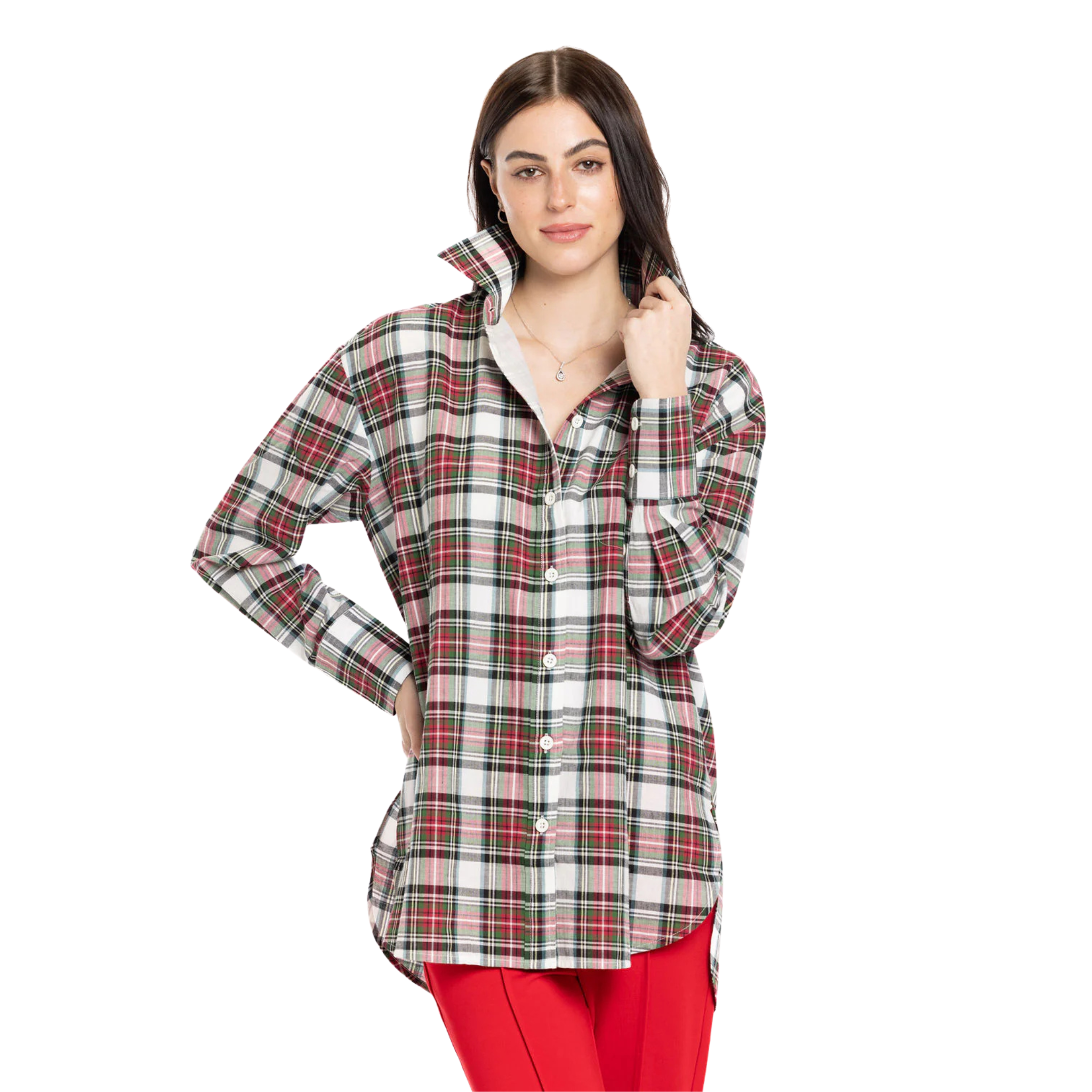 Holly Top in Holiday Plaid-Fairley Fancy