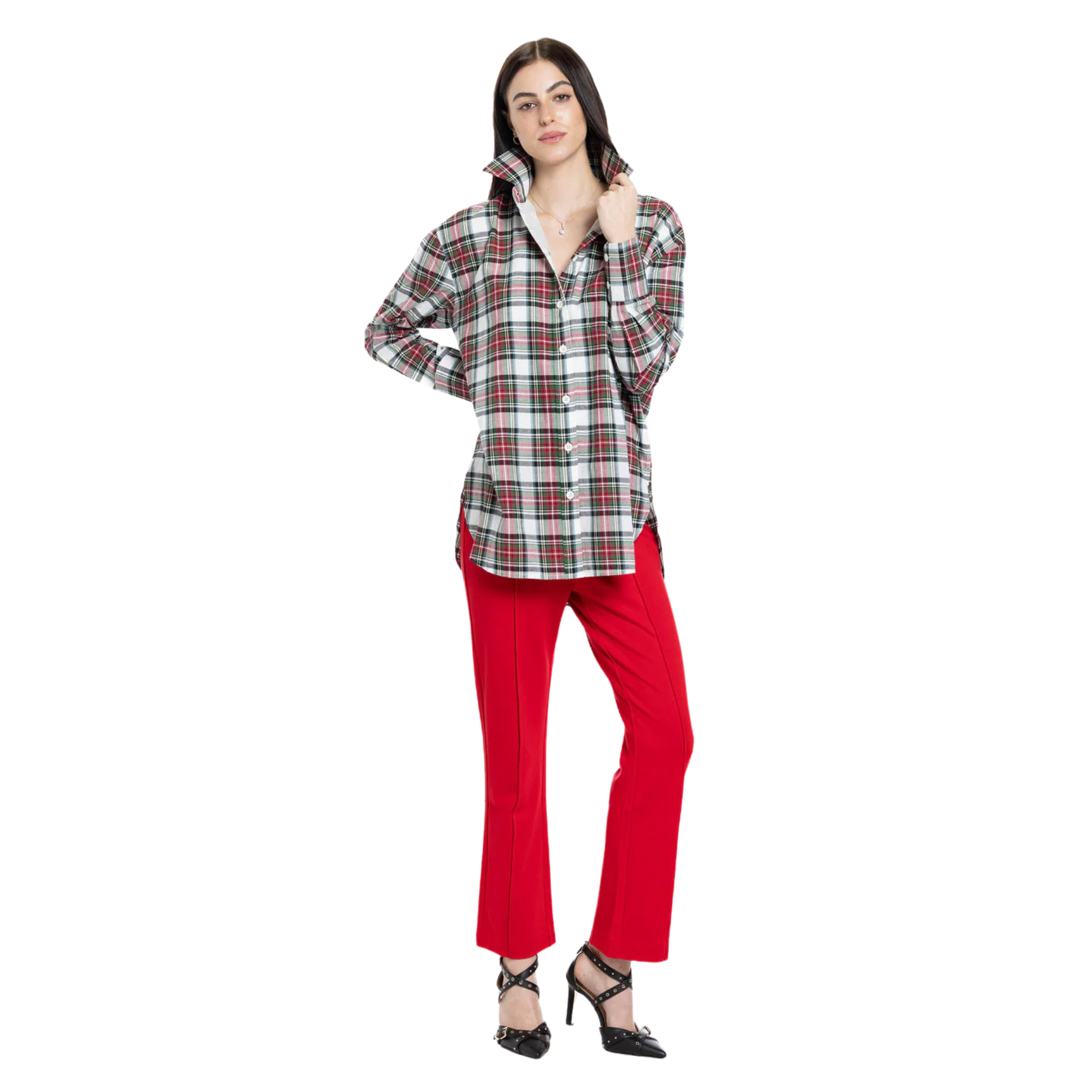 Holly Top in Holiday Plaid-Fairley Fancy