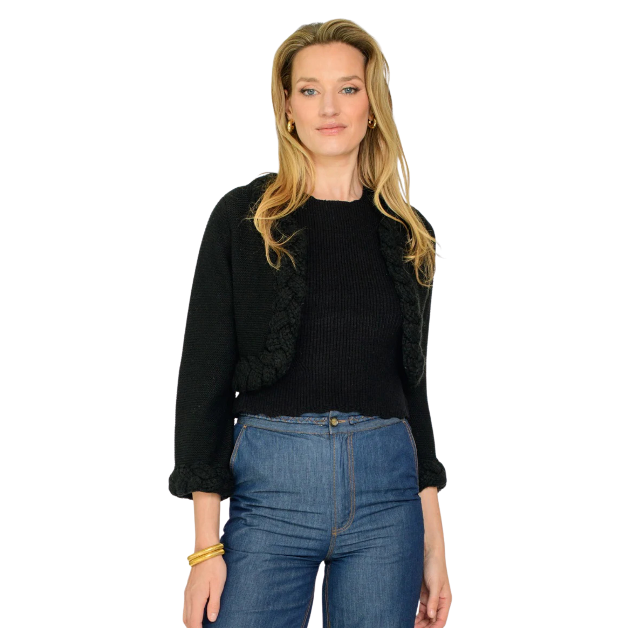 Honey Cardigan in Black-Fairley Fancy