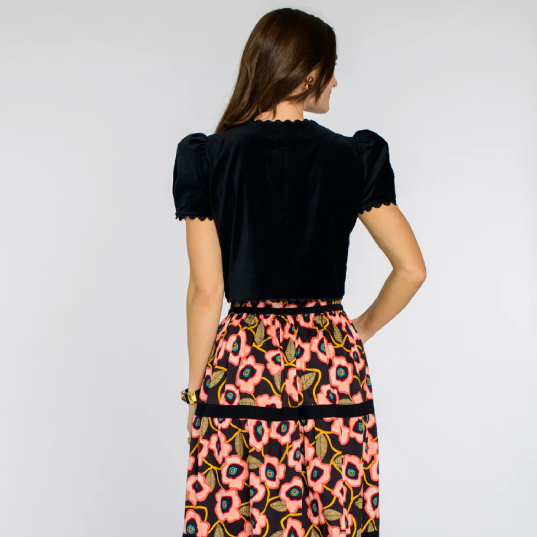 Coco Top in Black Velvet-Fairley Fancy