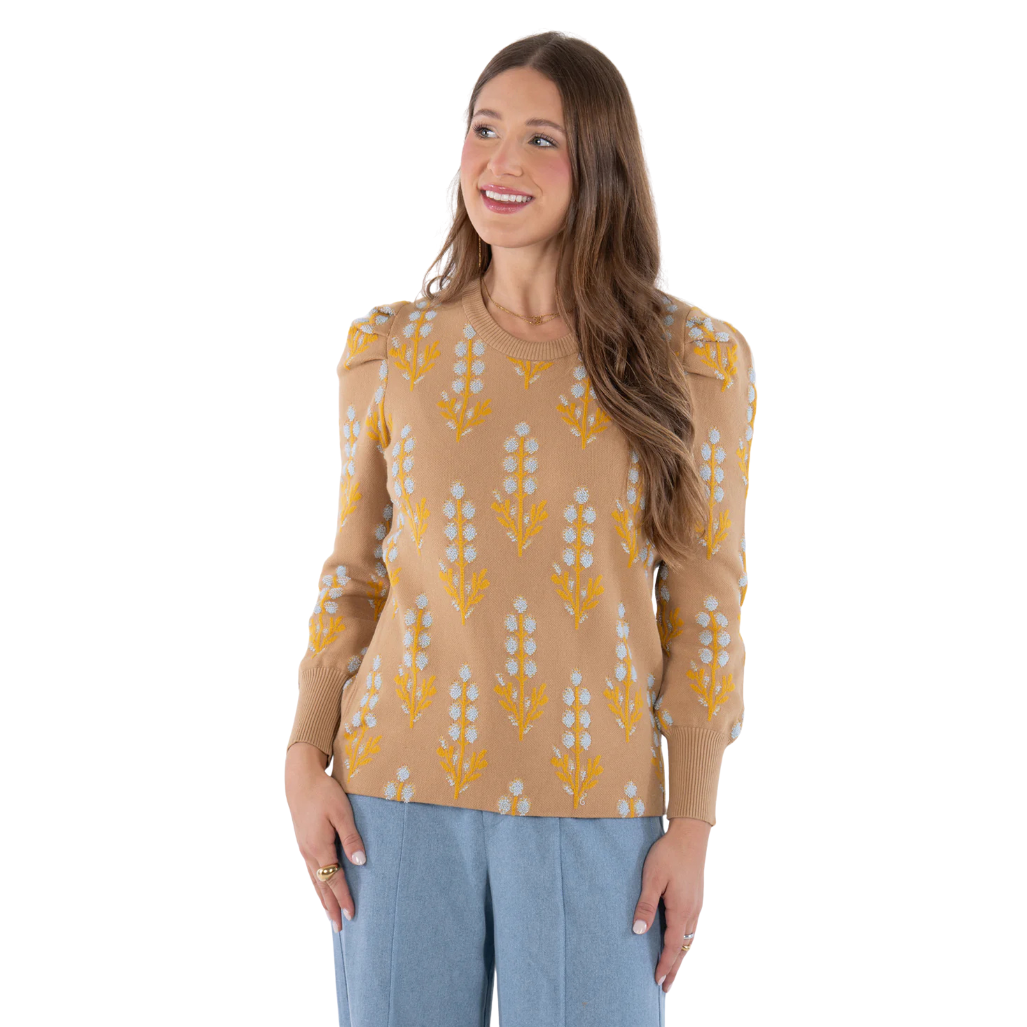 Julia Sweater in Bluebonnet-Fairley Fancy