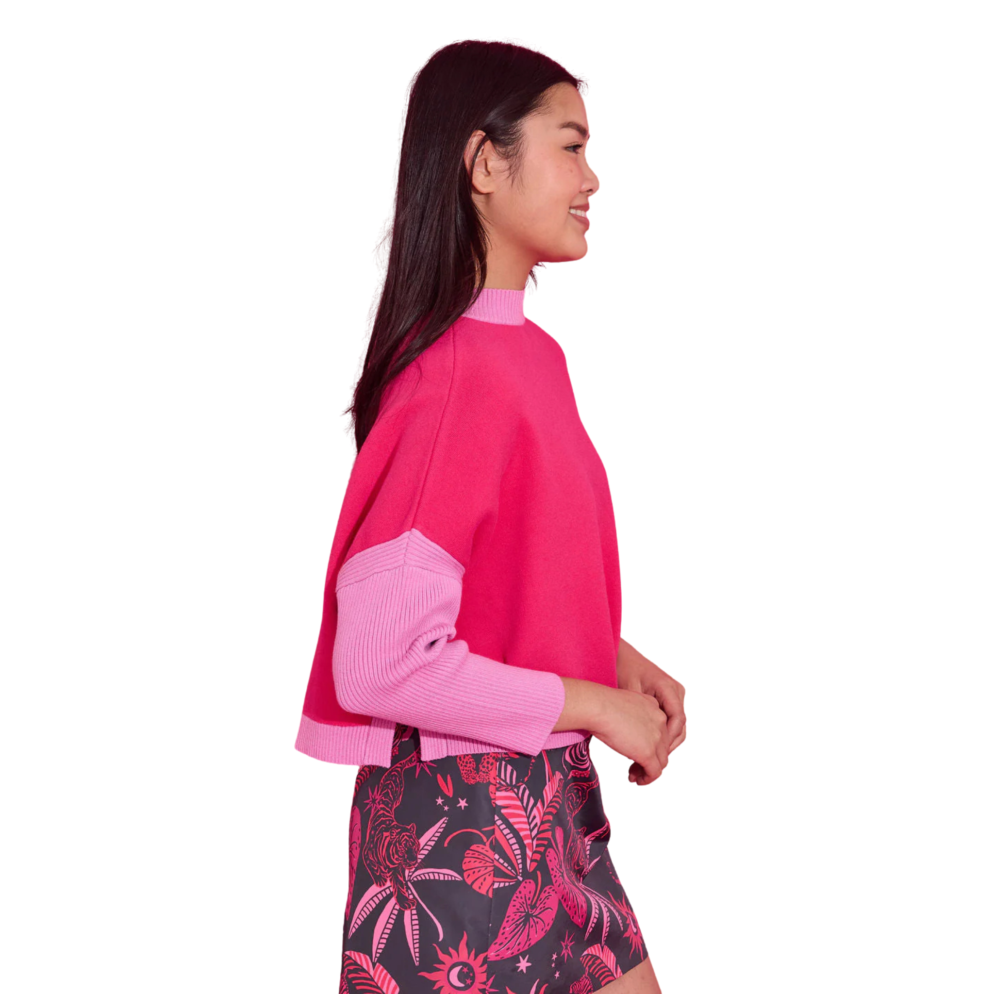 Leona Sweater in Pink Flamingo-Fairley Fancy