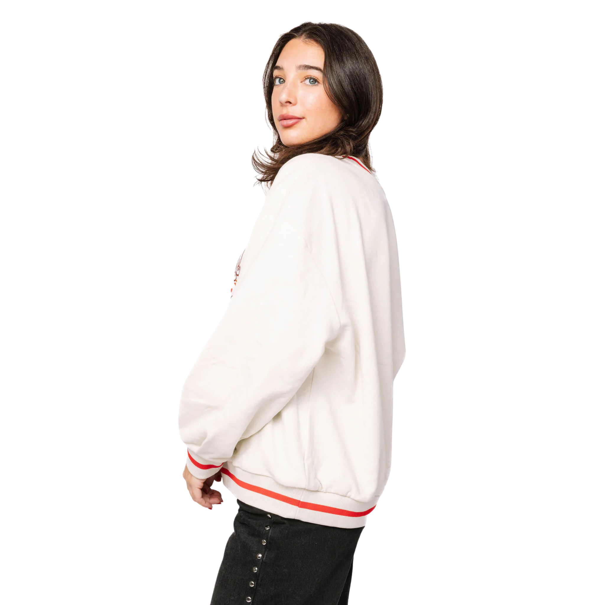 Licensed Beige & Red Santa Drinking Coca Cola Sweatshirt-Fairley Fancy