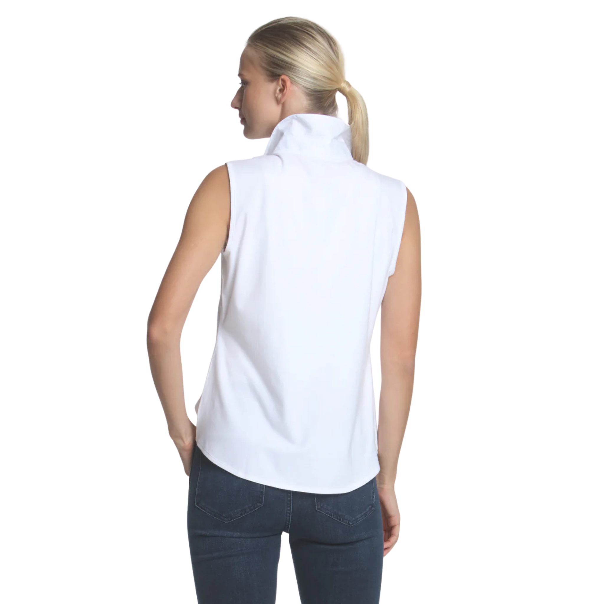 Lizette Sleeveless Woven Knit Shirt-Fairley Fancy