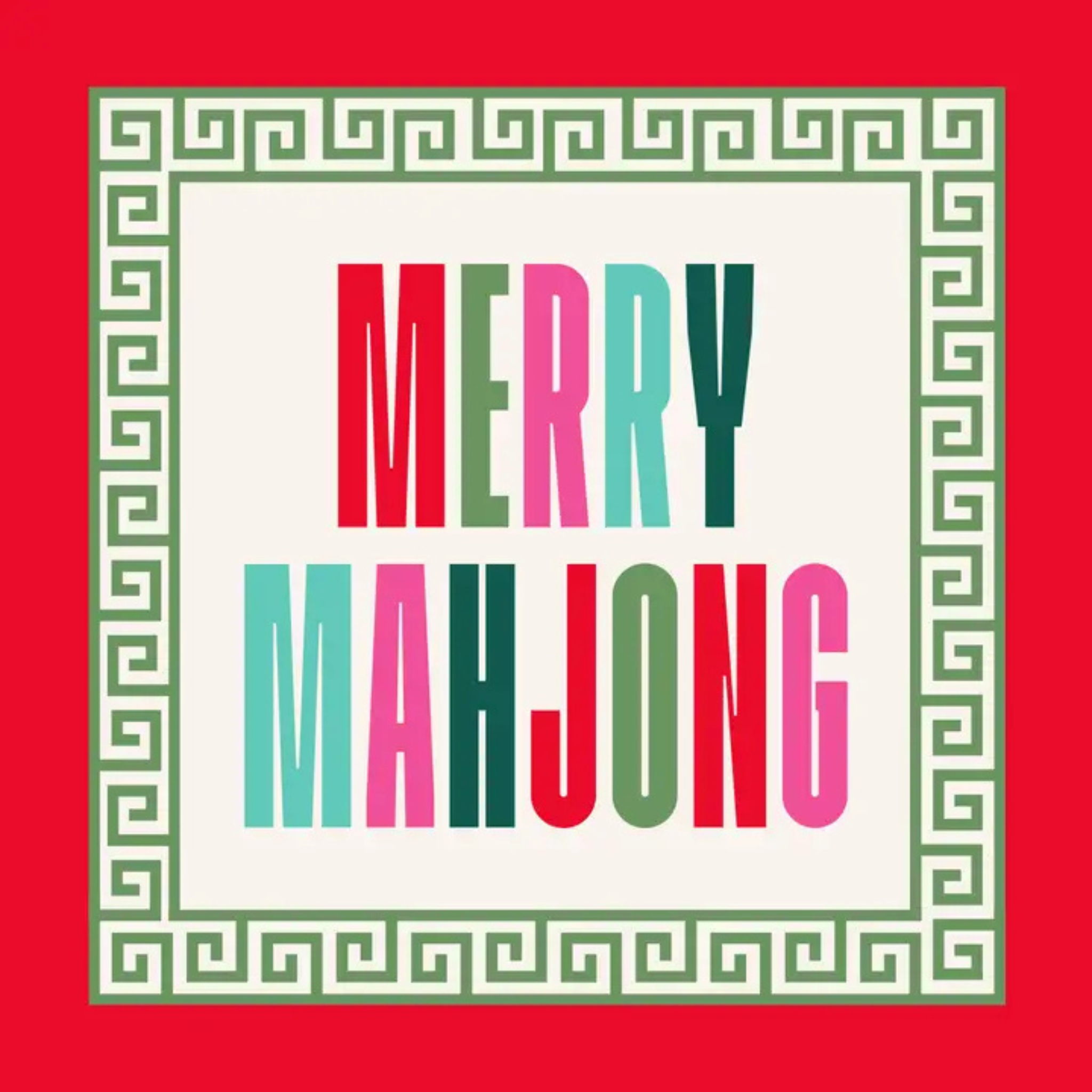 Merry Mahjong Holiday Cocktail Napkins-Fairley Fancy