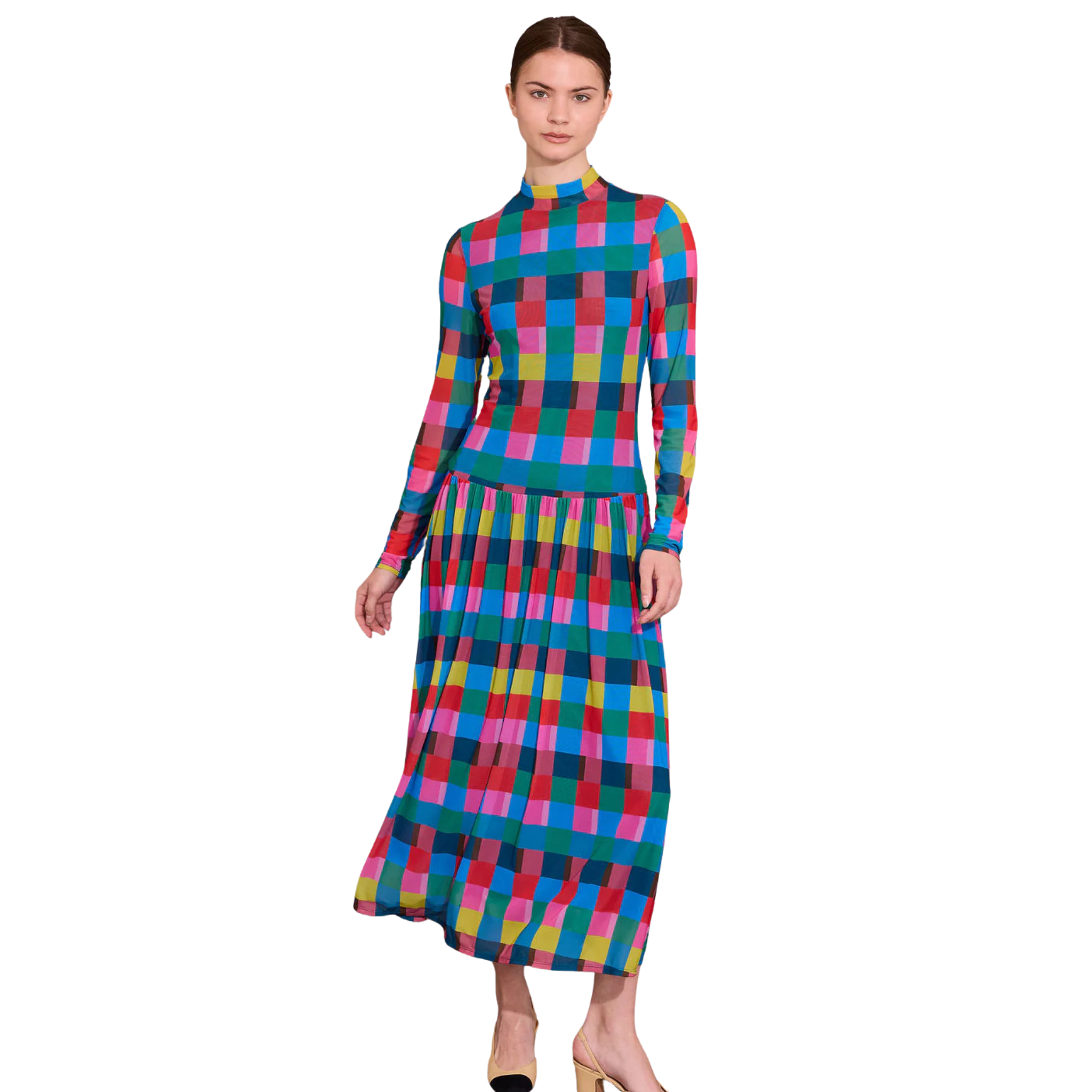 Mochi Dress in Holiday Check-Fairley Fancy