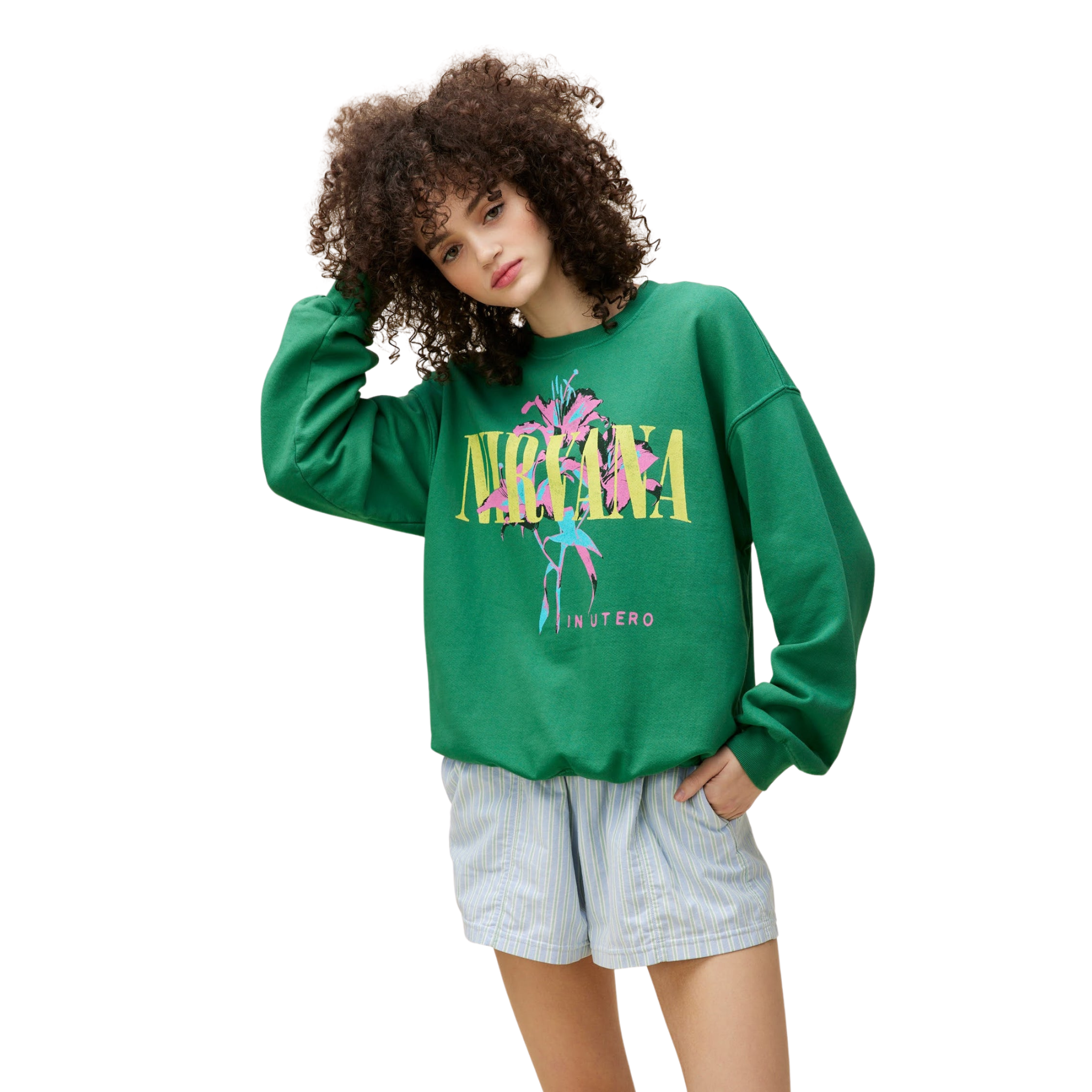 Nirvana Lilies BF Crew Sweater - Fairley Fancy