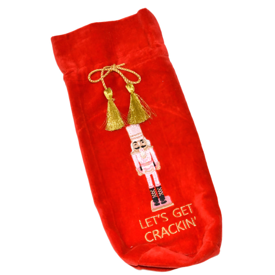Nutcracker Embroidered Red Wine Bag-Fairley Fancy
