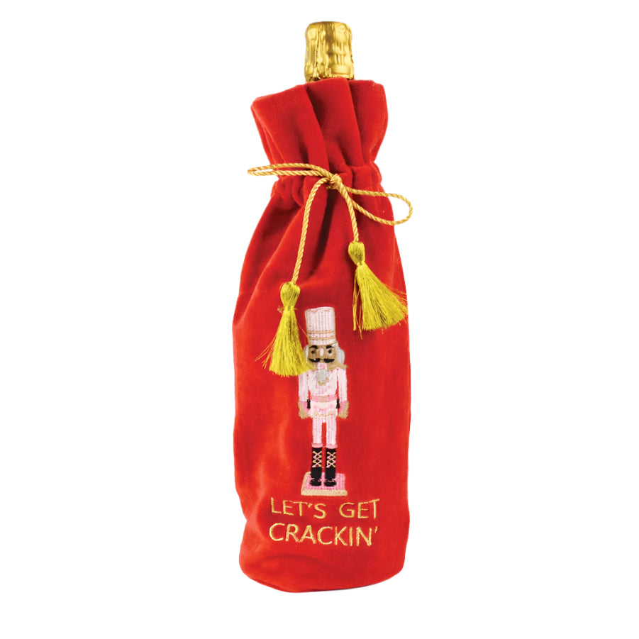 Nutcracker Embroidered Red Wine Bag-Fairley Fancy