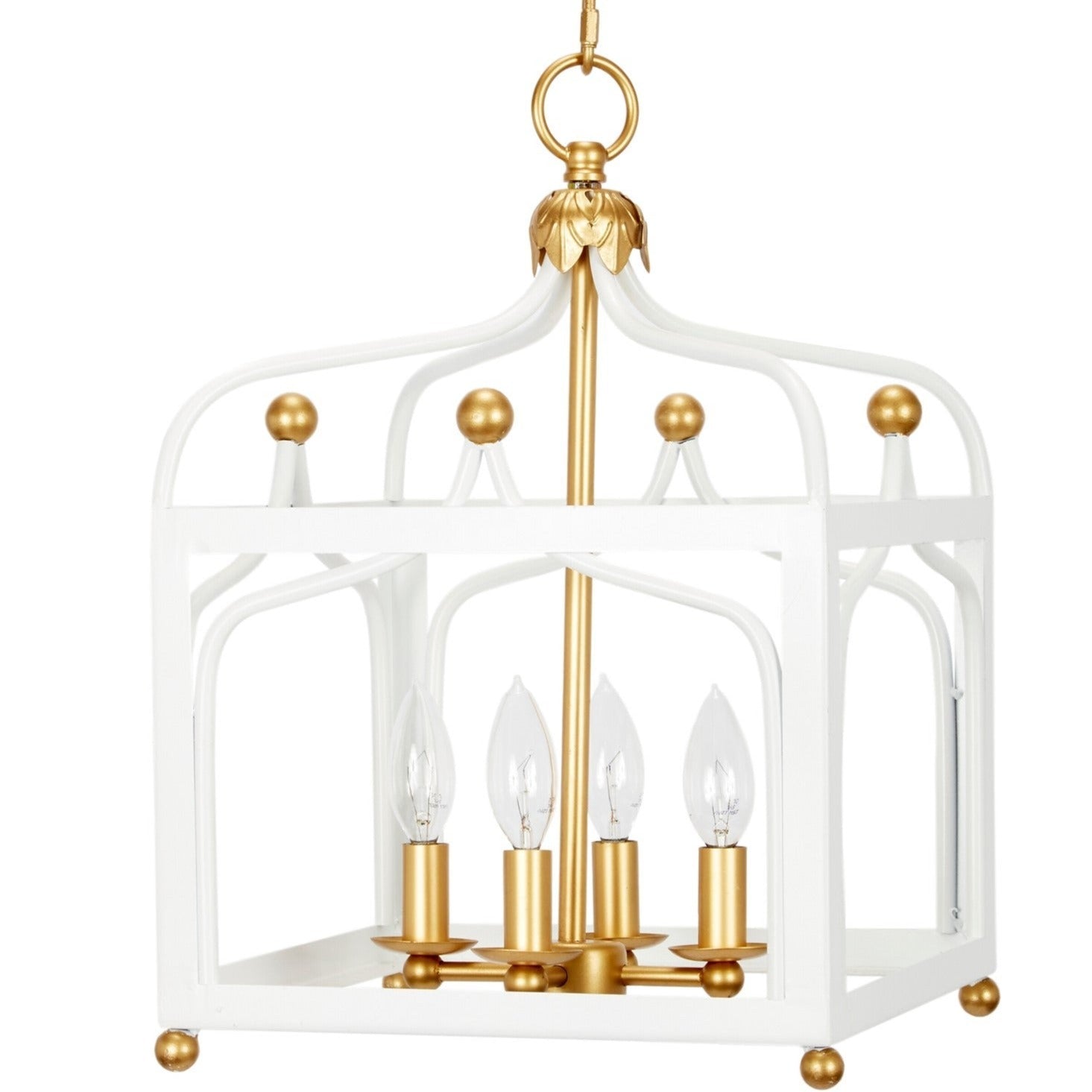 Glossy White And Gold Sabrina Pendant - Fairley Fancy