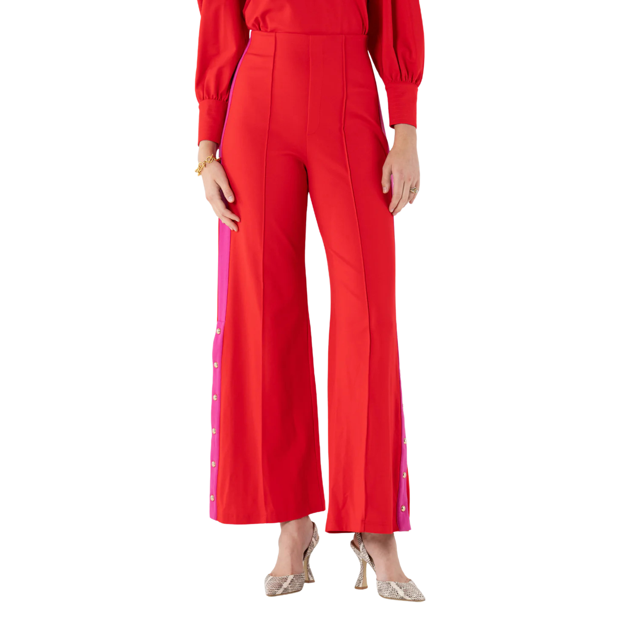 Paisley Pants in High Risk Red-Fairley Fancy