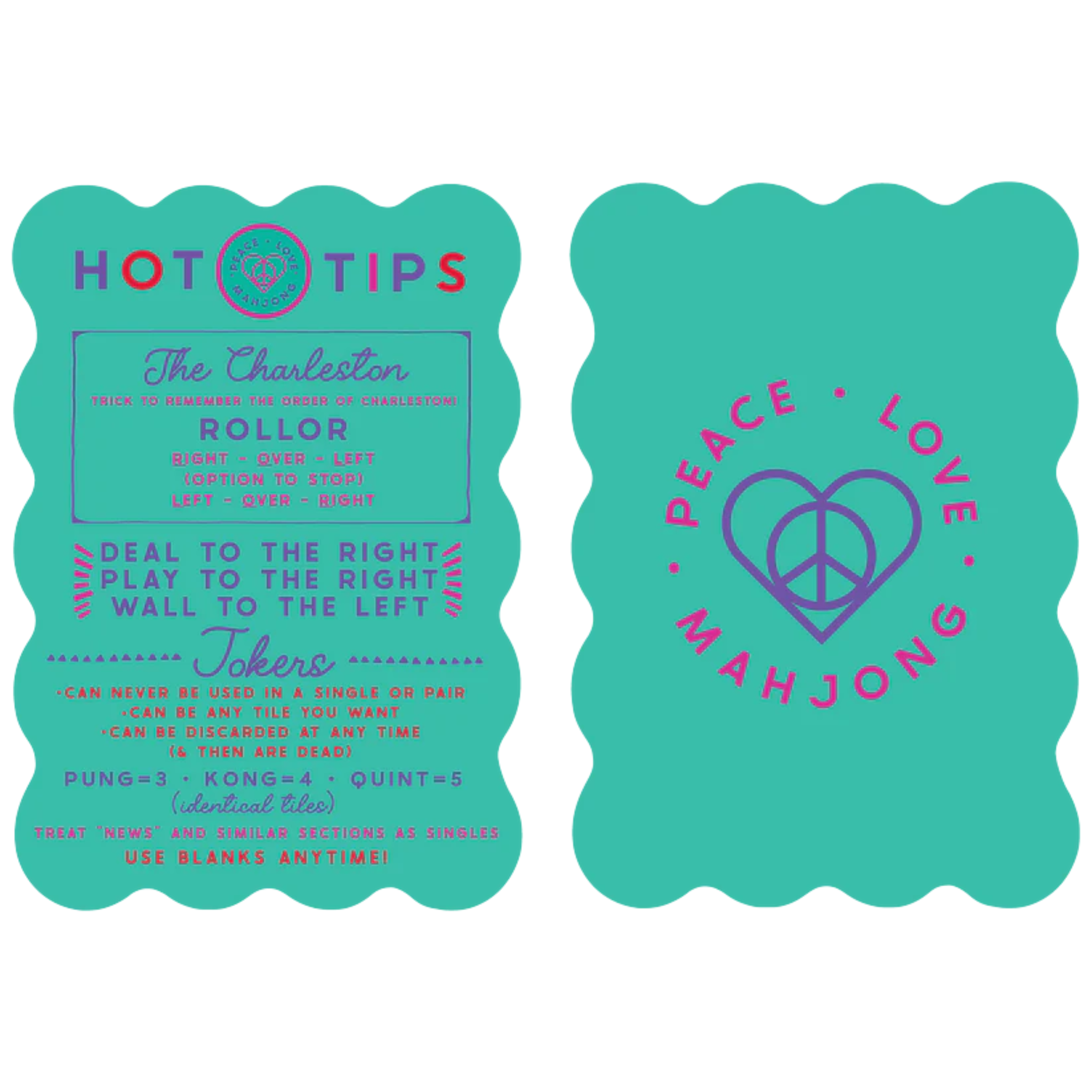 Peace Love Mahjong Tile Shufflers-Fairley Fancy