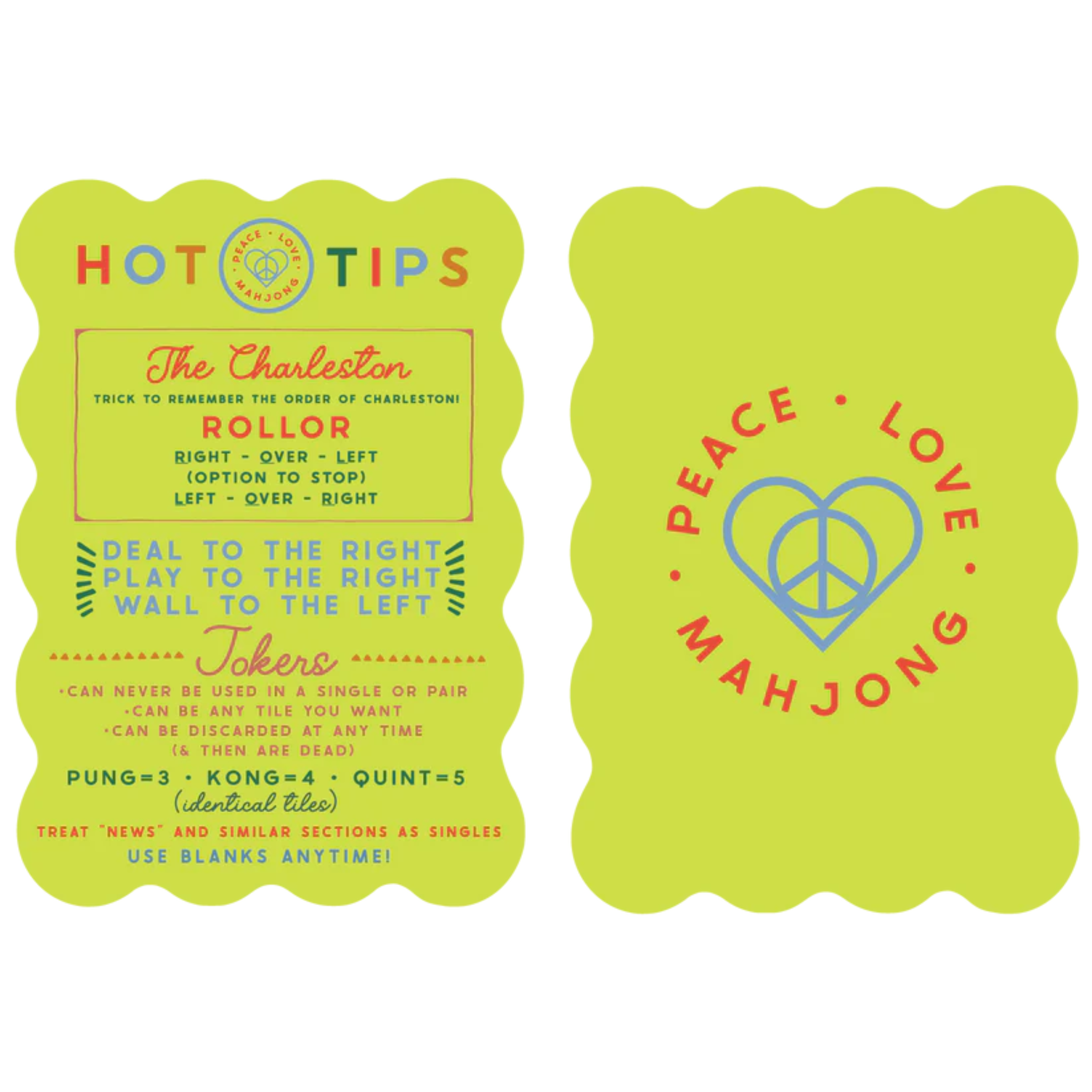 Peace Love Mahjong Tile Shufflers-Fairley Fancy