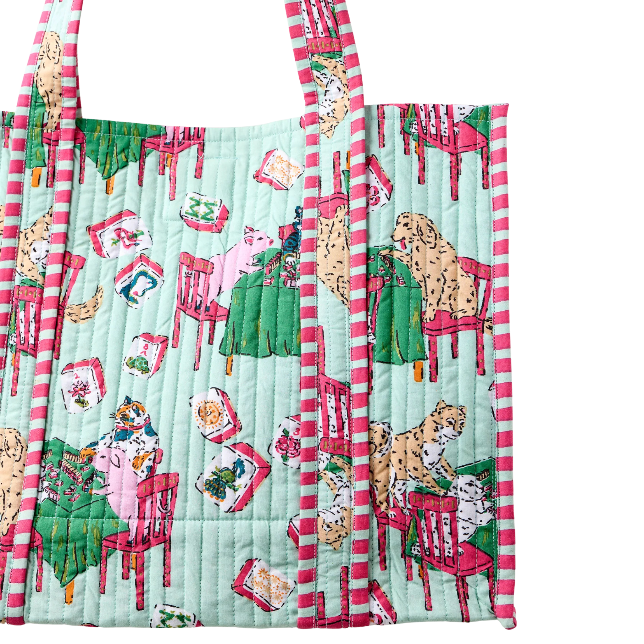 Petite Traveler Tote in Mah Jong Menagerie-Fairley Fancy