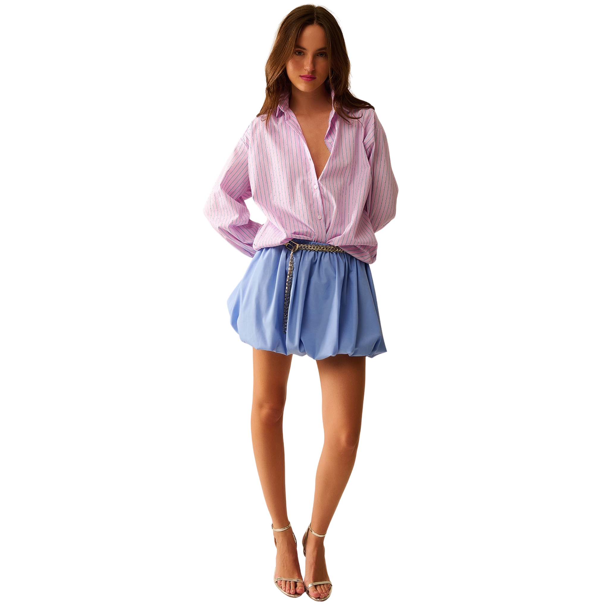 Pink Striped Poplin Shirt-Fairley Fancy