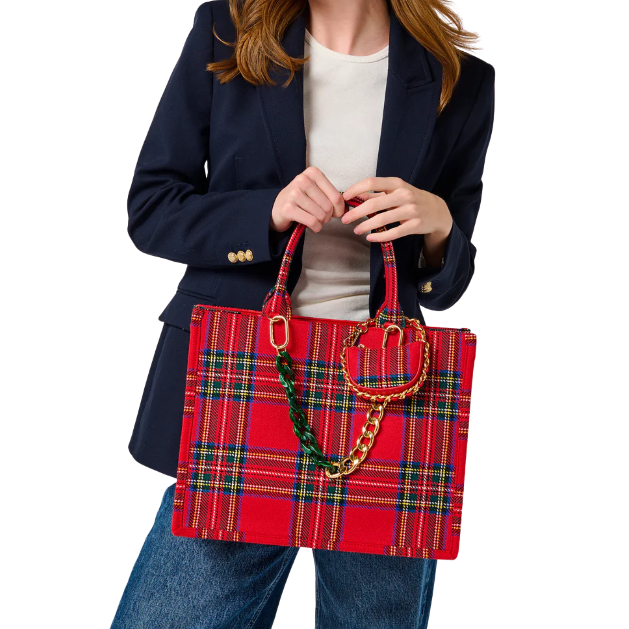Scottie Tote in Red-Fairley Fancy