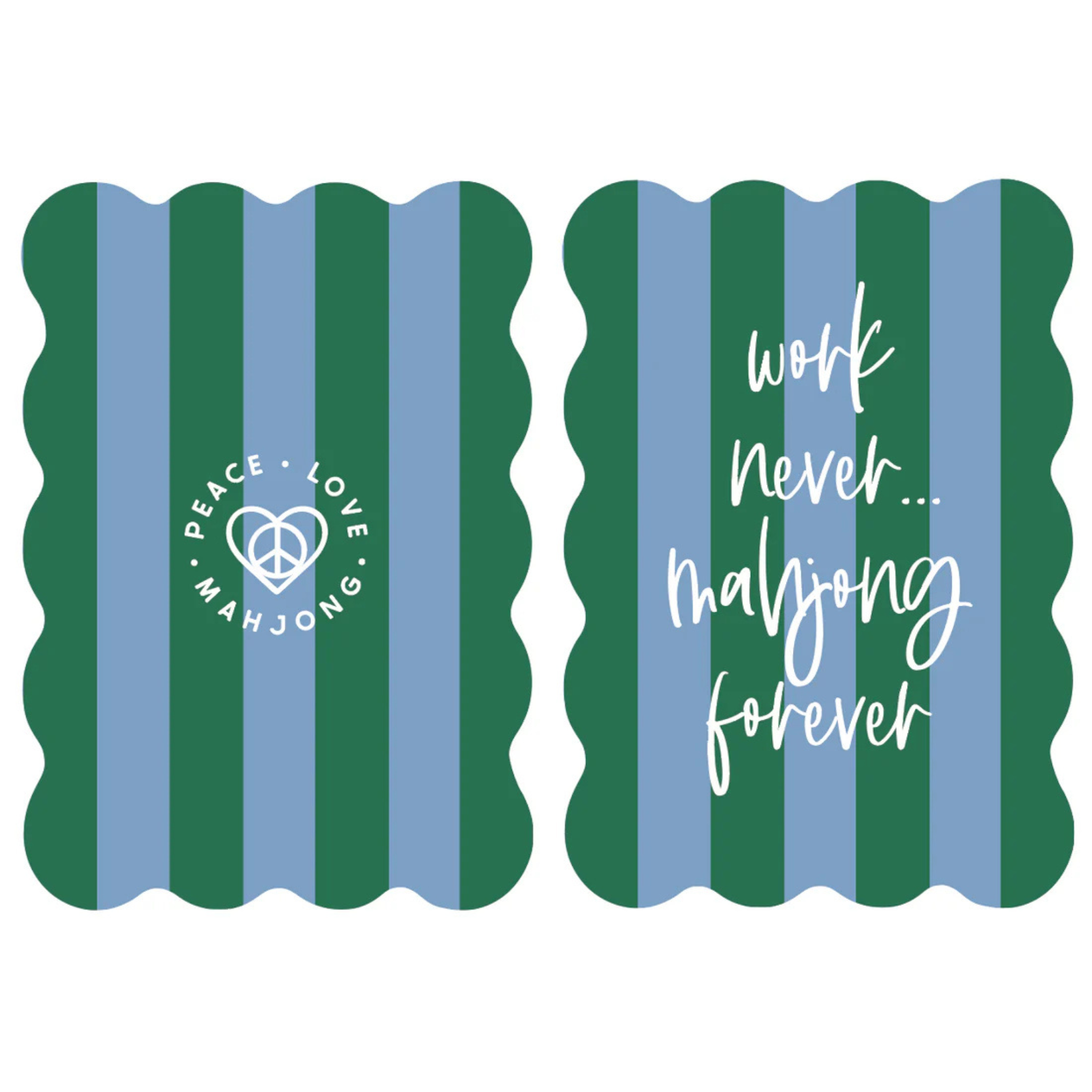 Striped Peace Love Mahjong Tile Shufflers-GB-Fairley Fancy