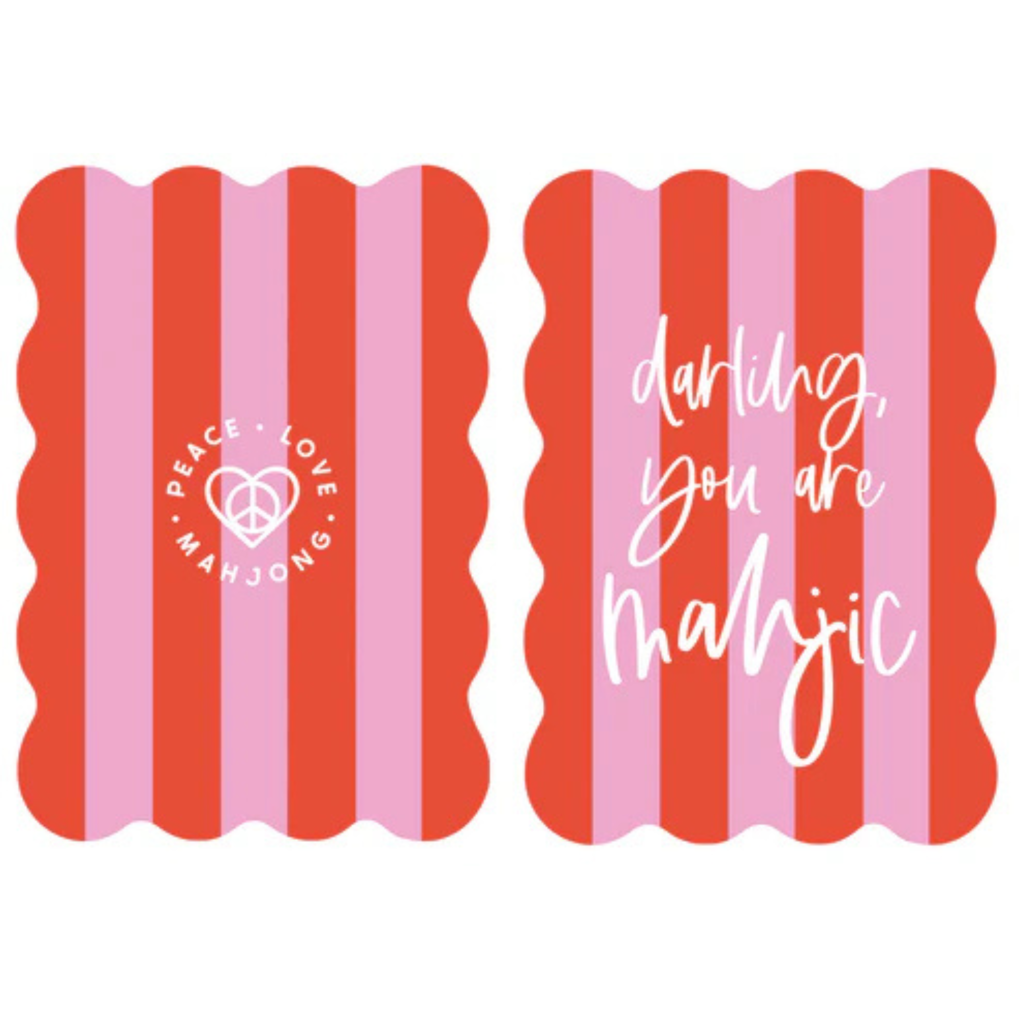 Striped Peace Love Mahjong Tile Shufflers-RP-Fairley Fancy