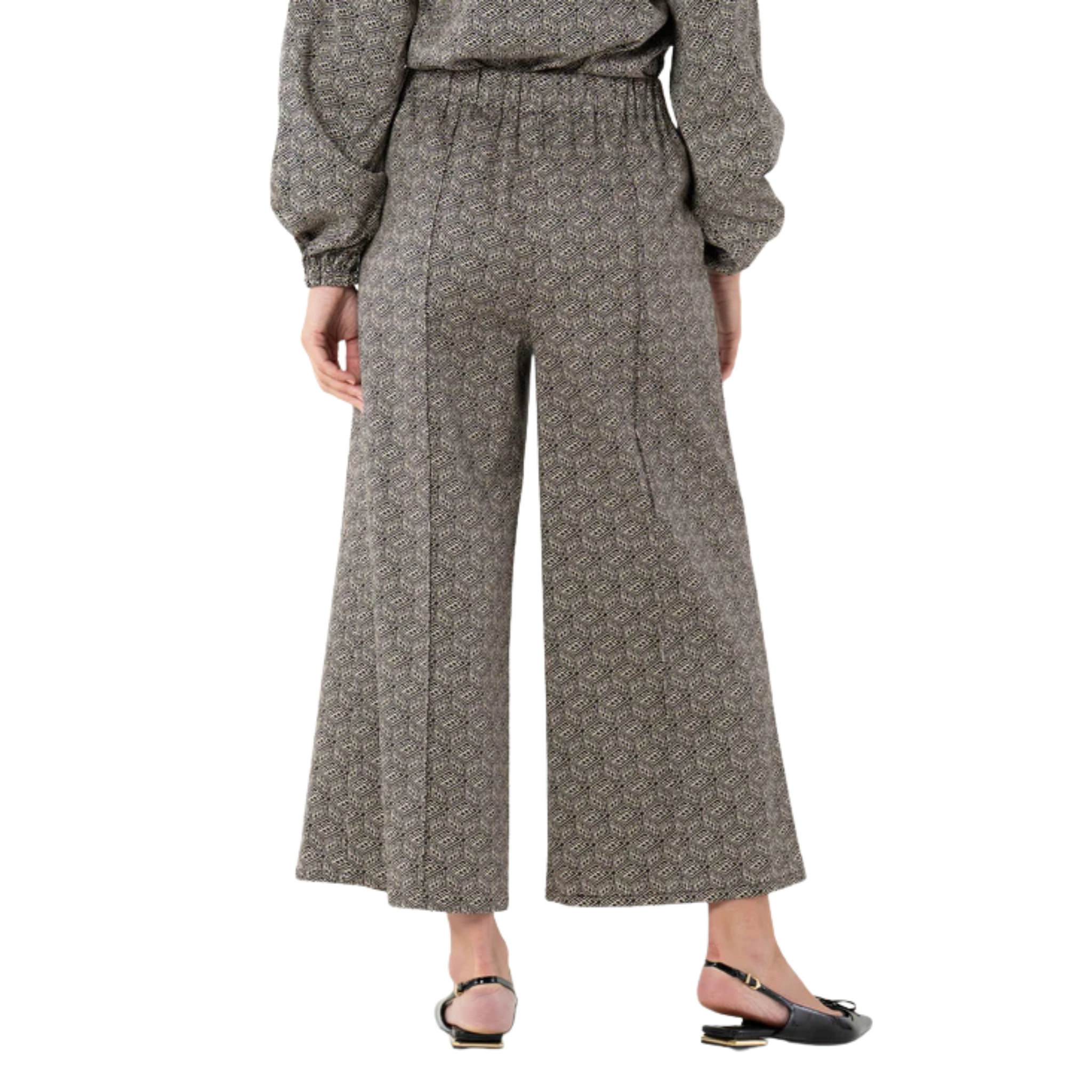 Teddy Crop Trouser in Black Tonal Monogram - Fairley Fancy