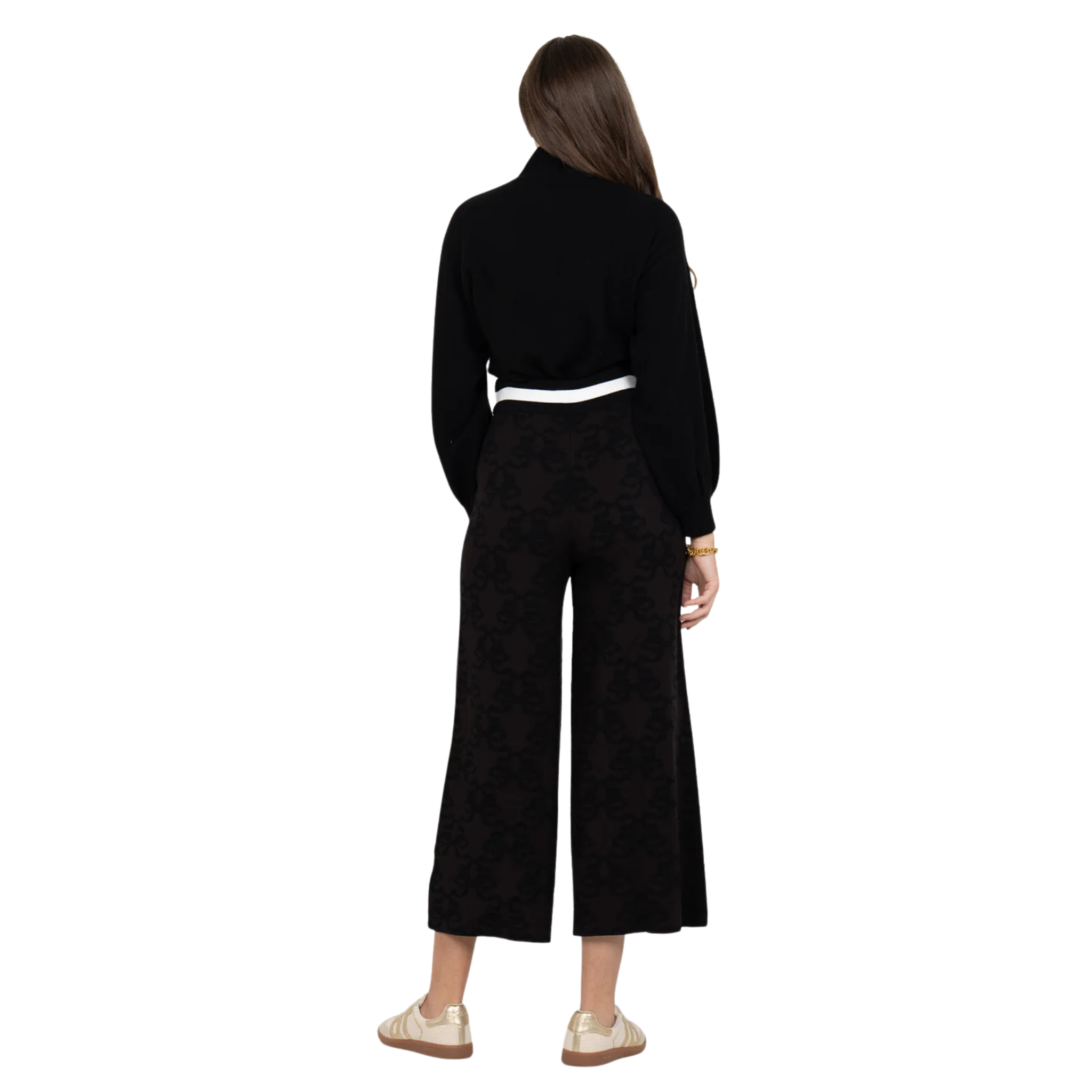 Teddy Crop Trouser in Bow Lattice-Fairley Fancy