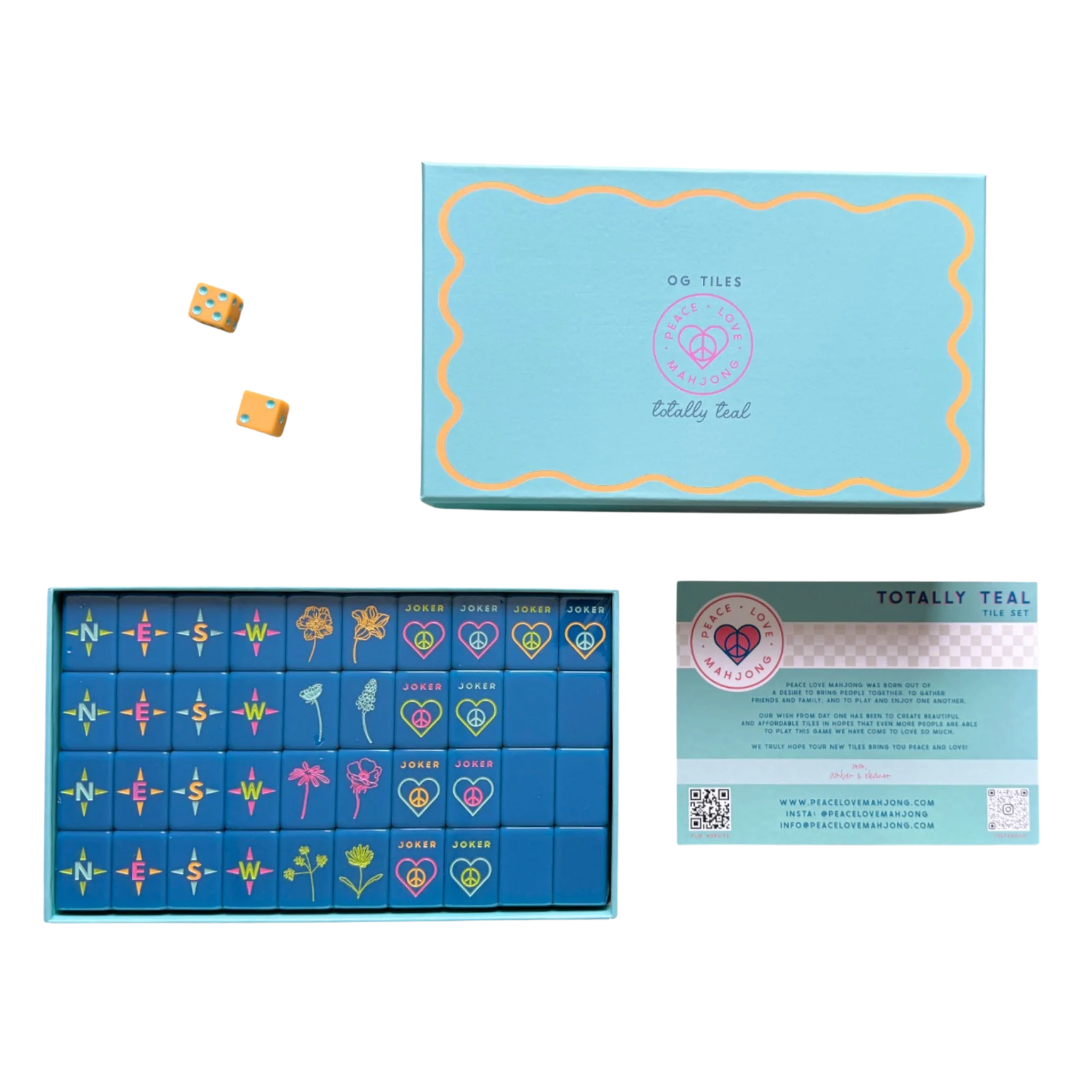 Totally Teal OG Mahjong Tiles Set-Fairley Fancy