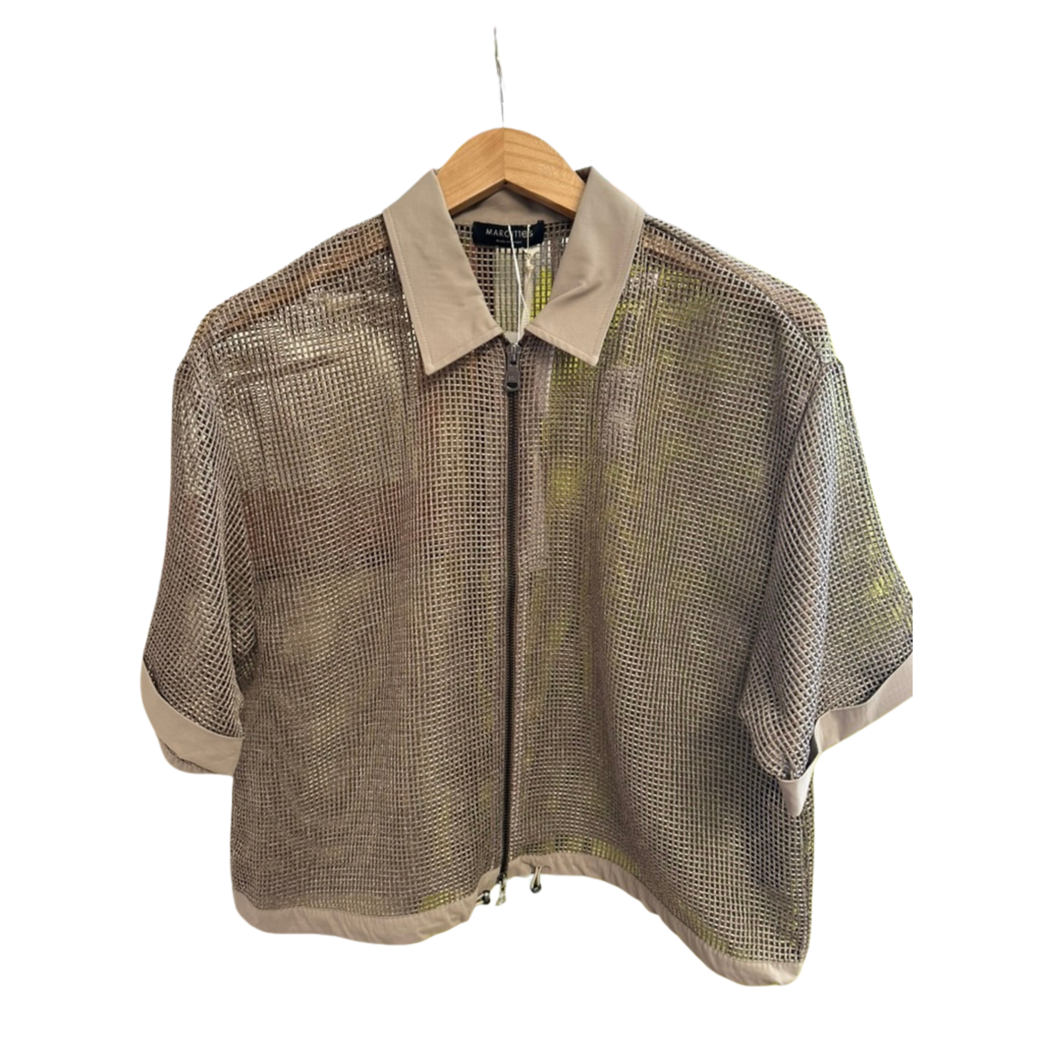 Blouse Jacket in Putty Front Close Up View