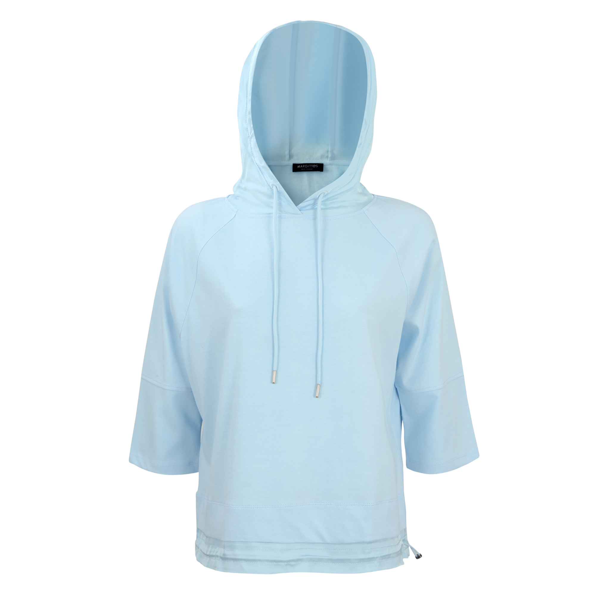 Hooded T-shirt in Aqua Front View